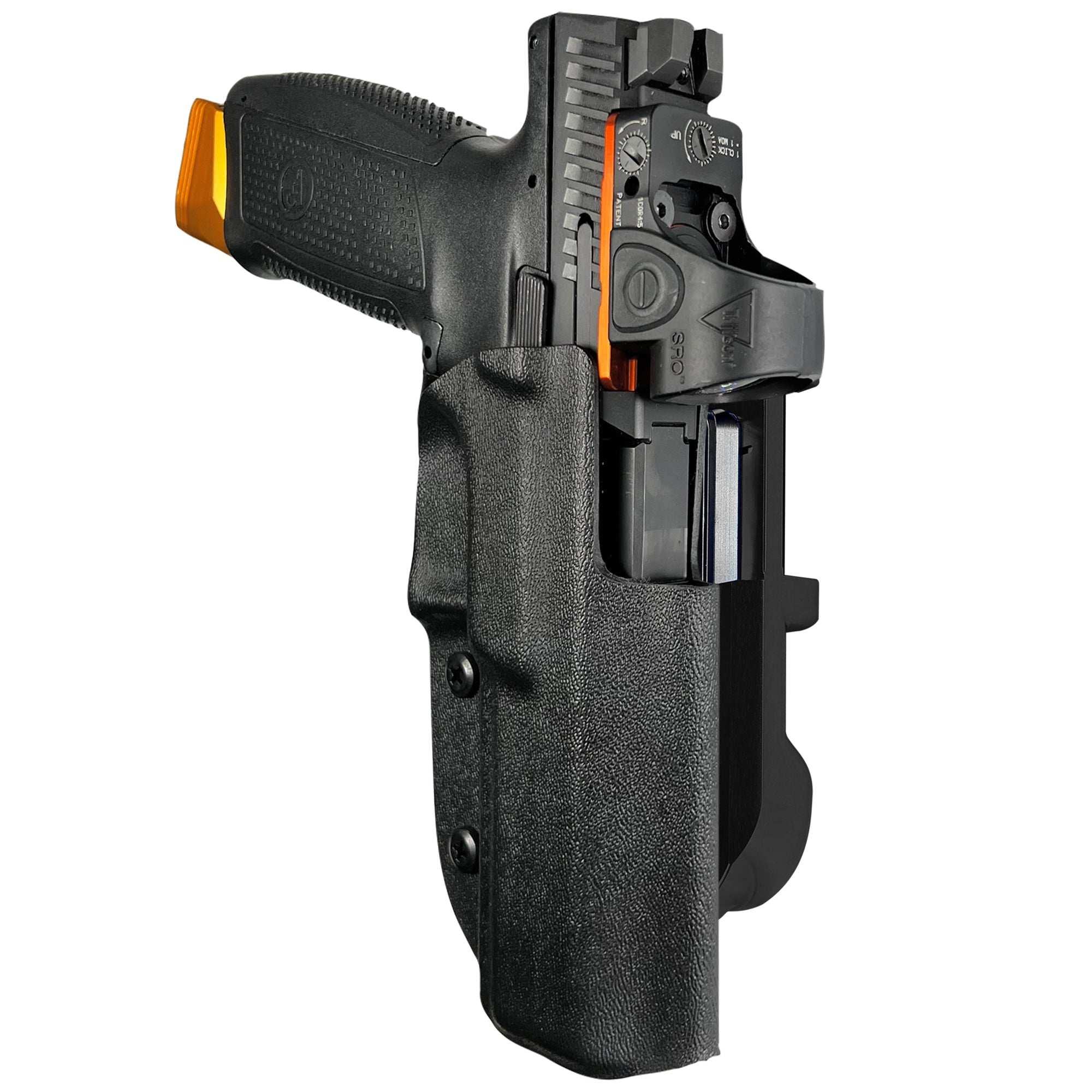 CZ P-10 F IDPA Quick Mount Holster with Black Belt Attachment, Black Holster Shell