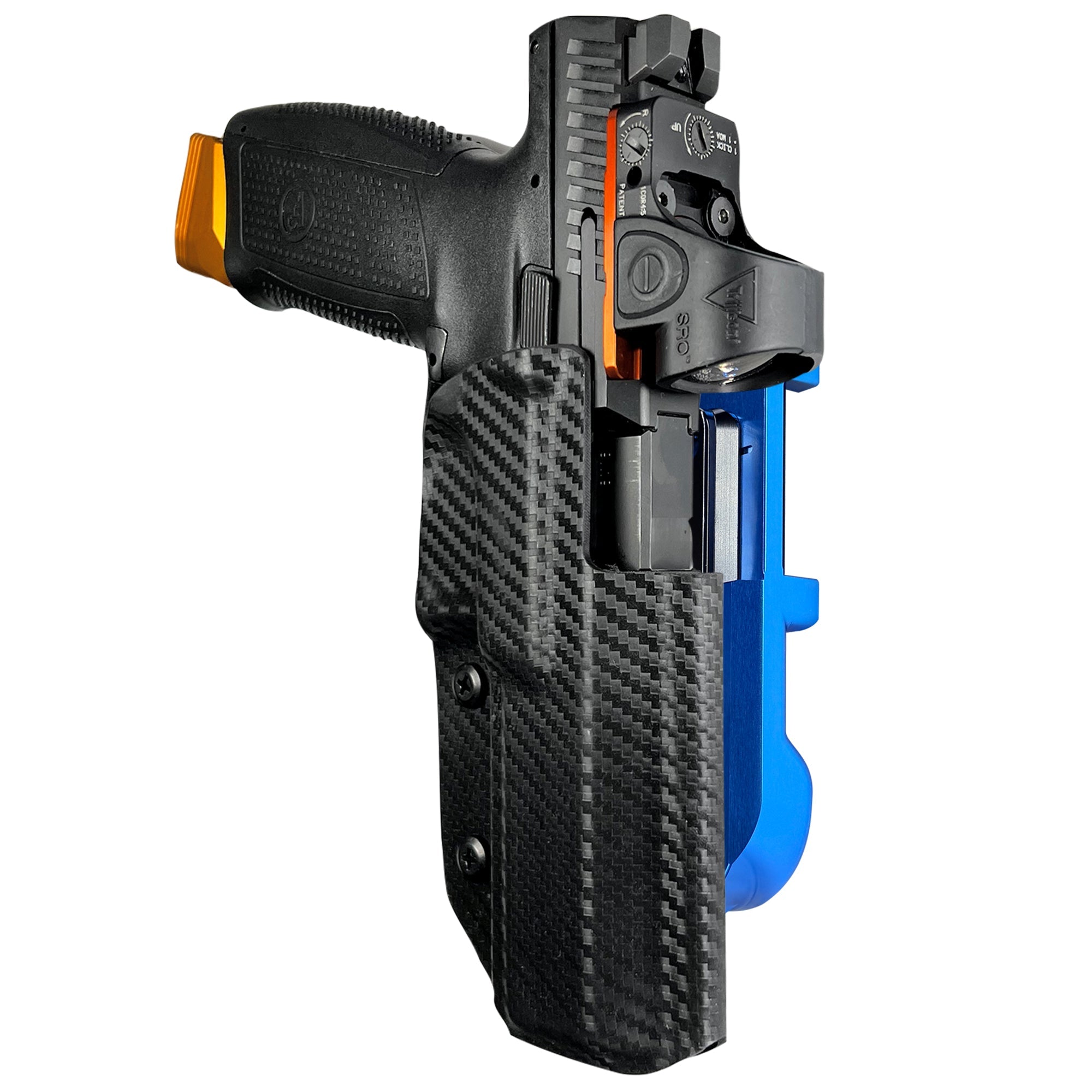CZ P-10 F IDPA Quick Mount Holster with Blue Belt Attachment, Carbon Fiber Holster Shell