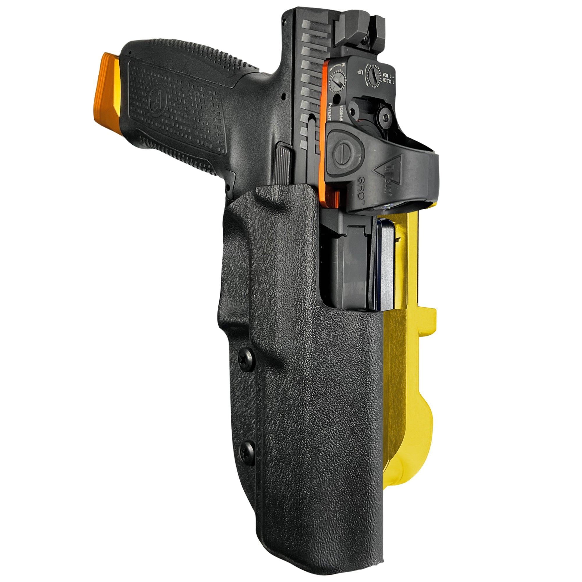 CZ P-10 F IDPA Quick Mount Holster with 24K Gold Belt Attachment, Black Holster Shell