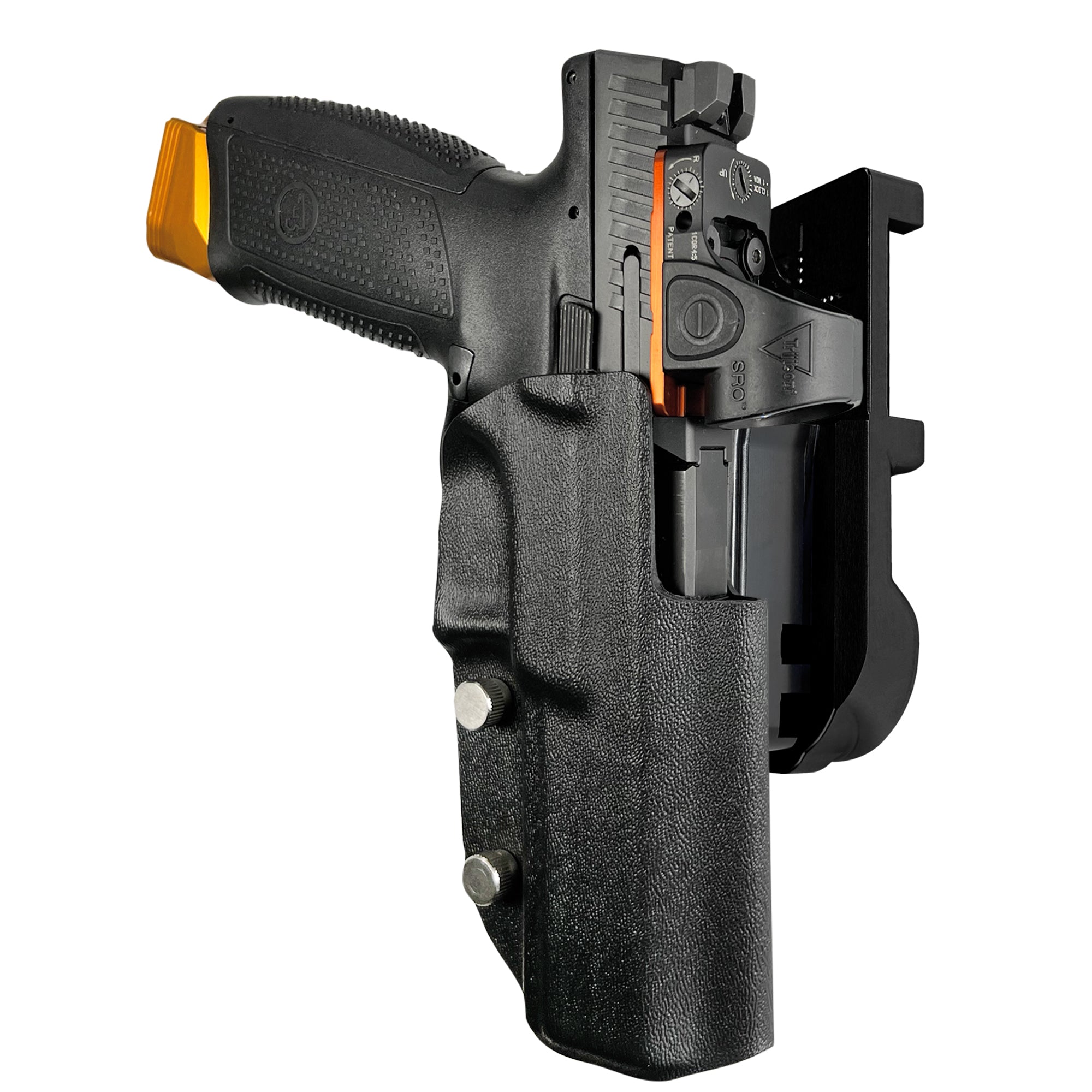 CZ P-10 F IPSC/USPA Quick Mount Holster with Black Belt Attachment, Black Holster Shell