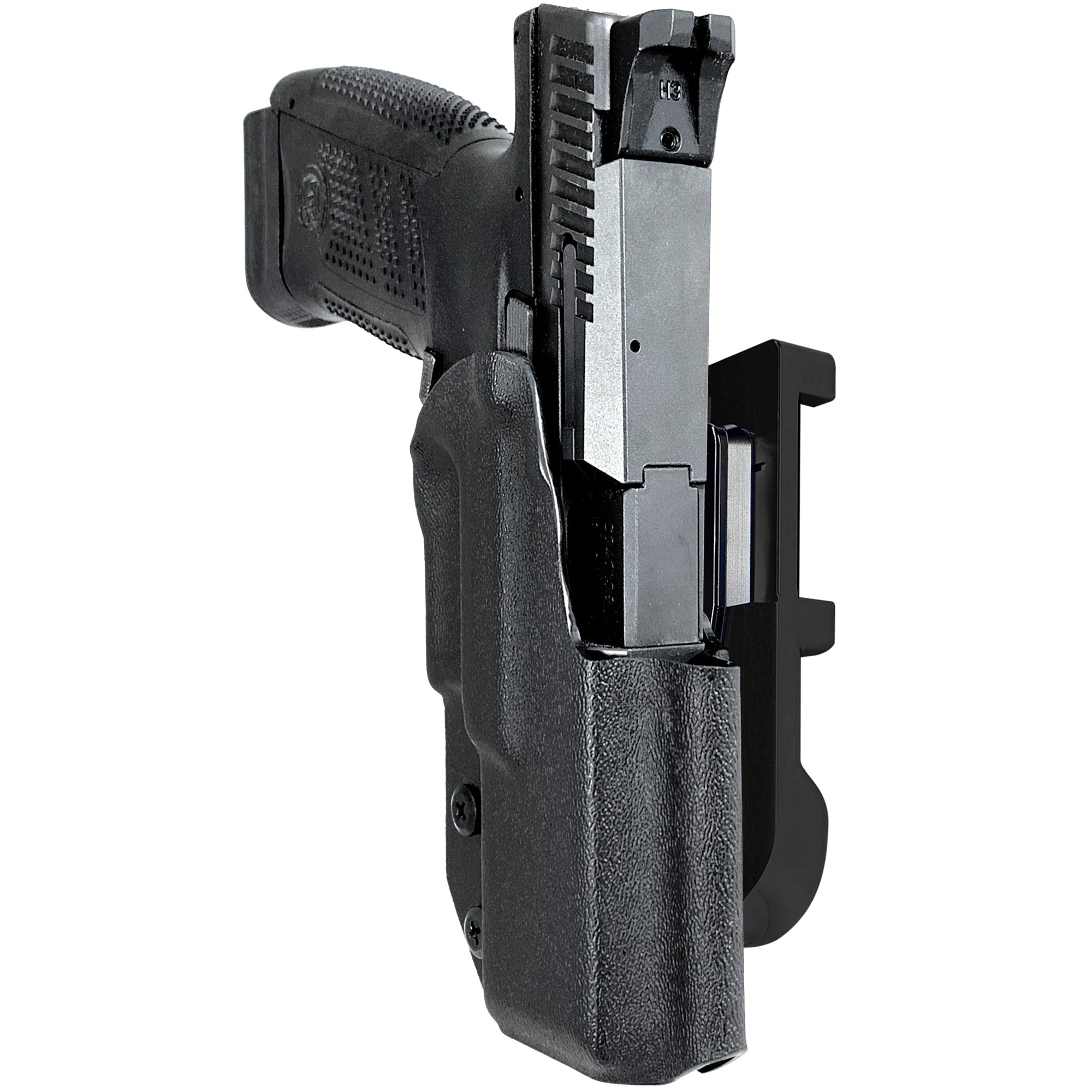 CZ P-10 C IDPA Quick Mount Holster with Black Belt Attachment, Black Holster Shell
