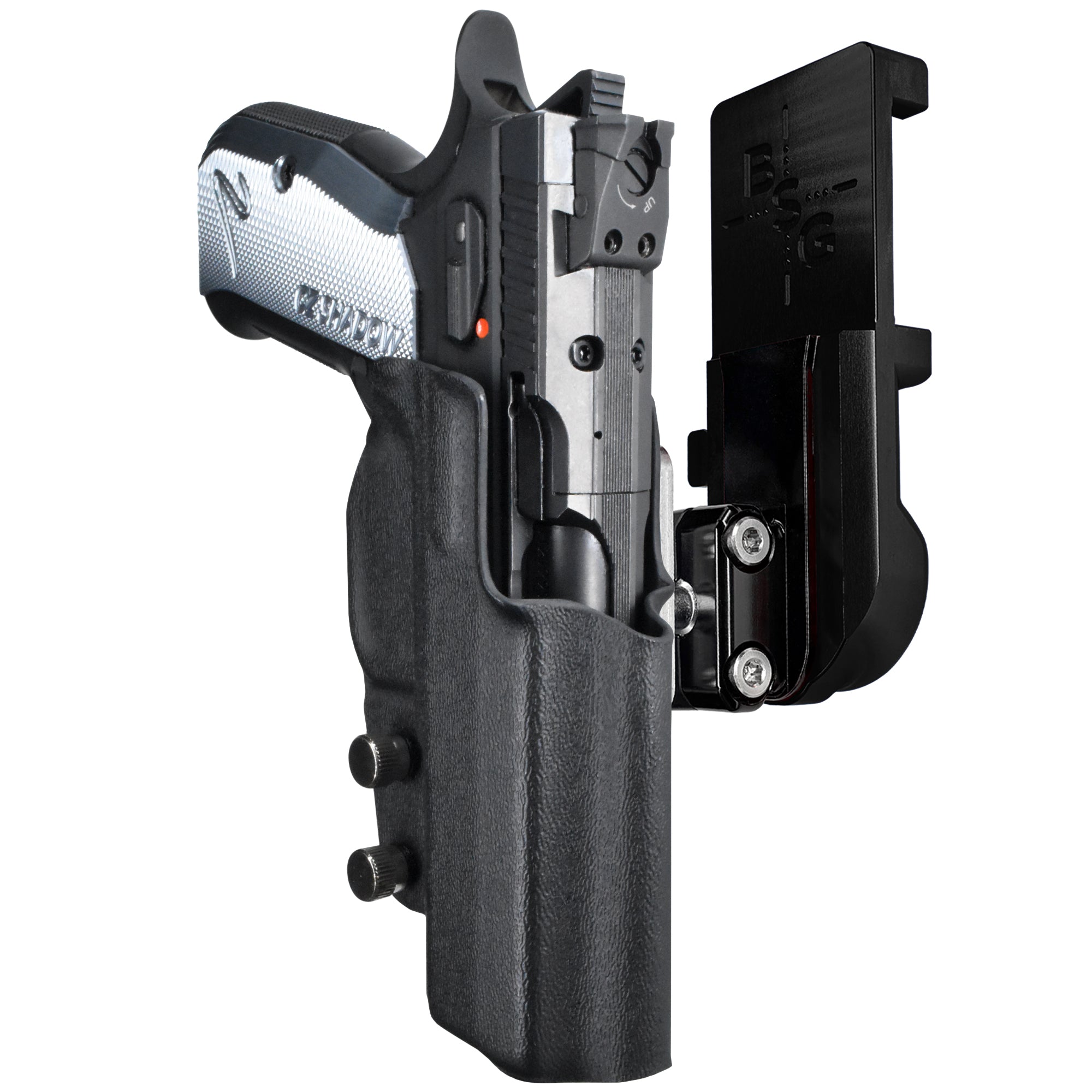 CZ Shadow 2 Compact IPSC/USPA Quick Mount Ball Joint Holster with Black Belt Attachment, Black Holster Shell