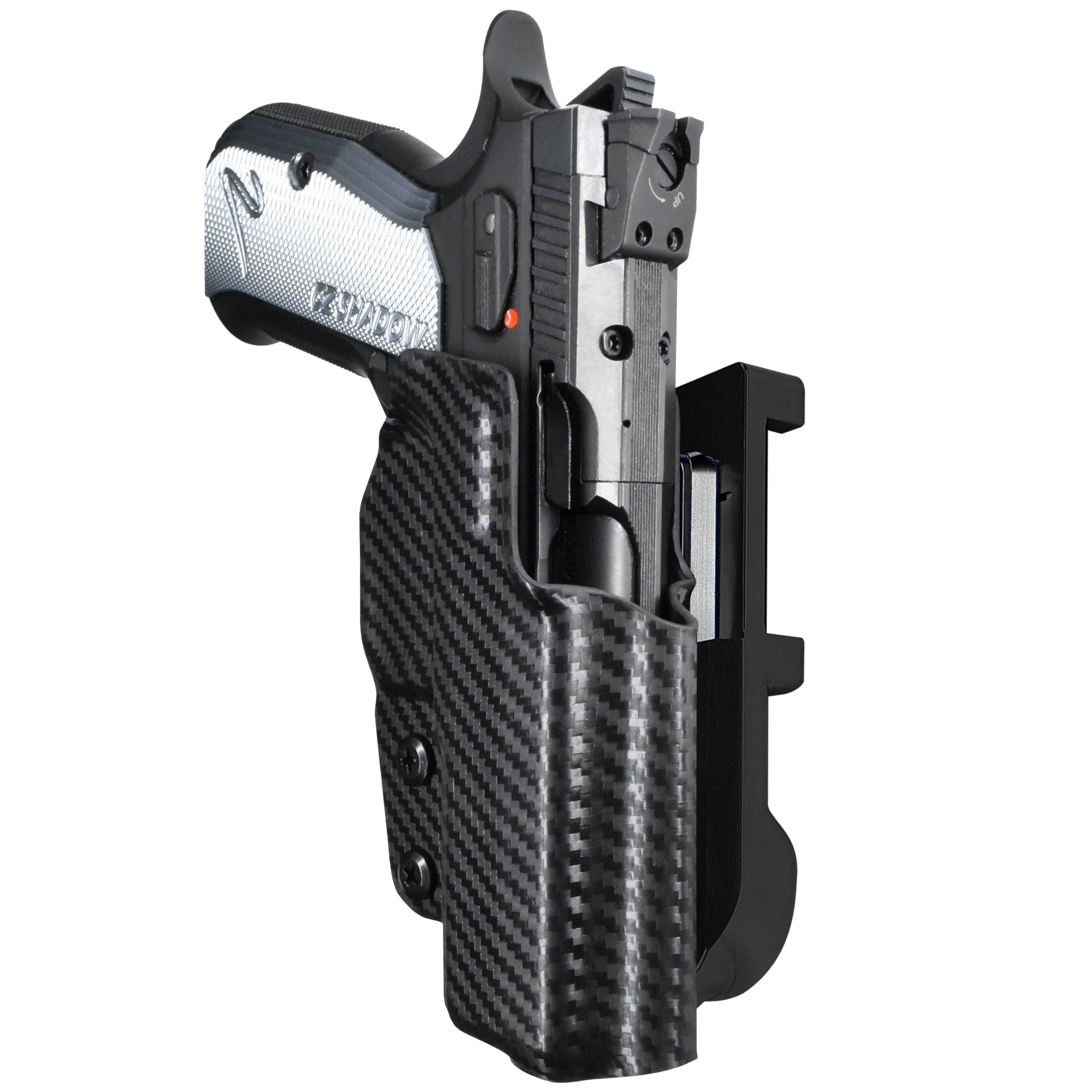 CZ Shadow 2 Compact IDPA Quick Mount Holster with Black Belt Attachment, Carbon Fiber Holster Shell