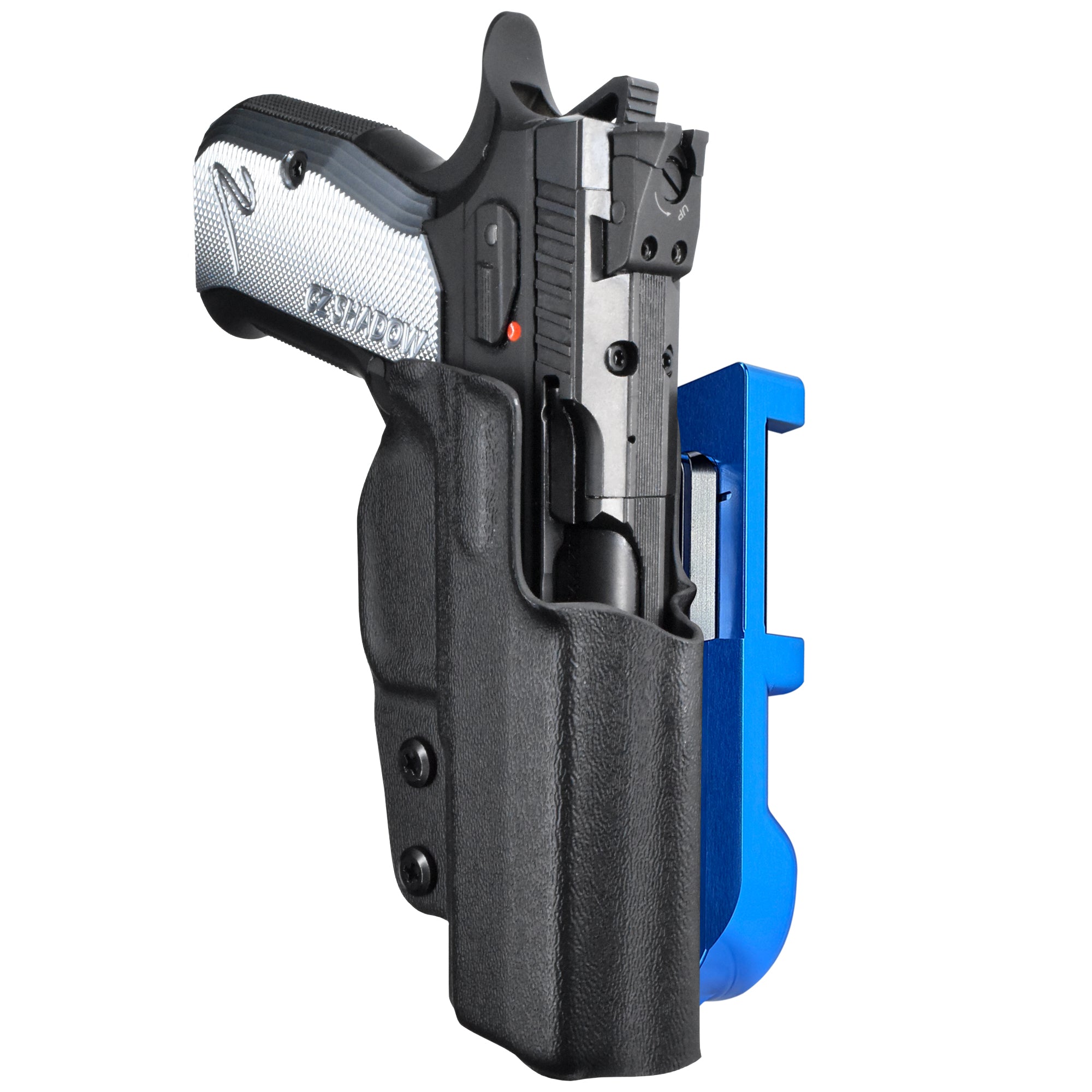 CZ Shadow 2 Compact IDPA Quick Mount Holster with Blue Belt Attachment, Black Holster Shell