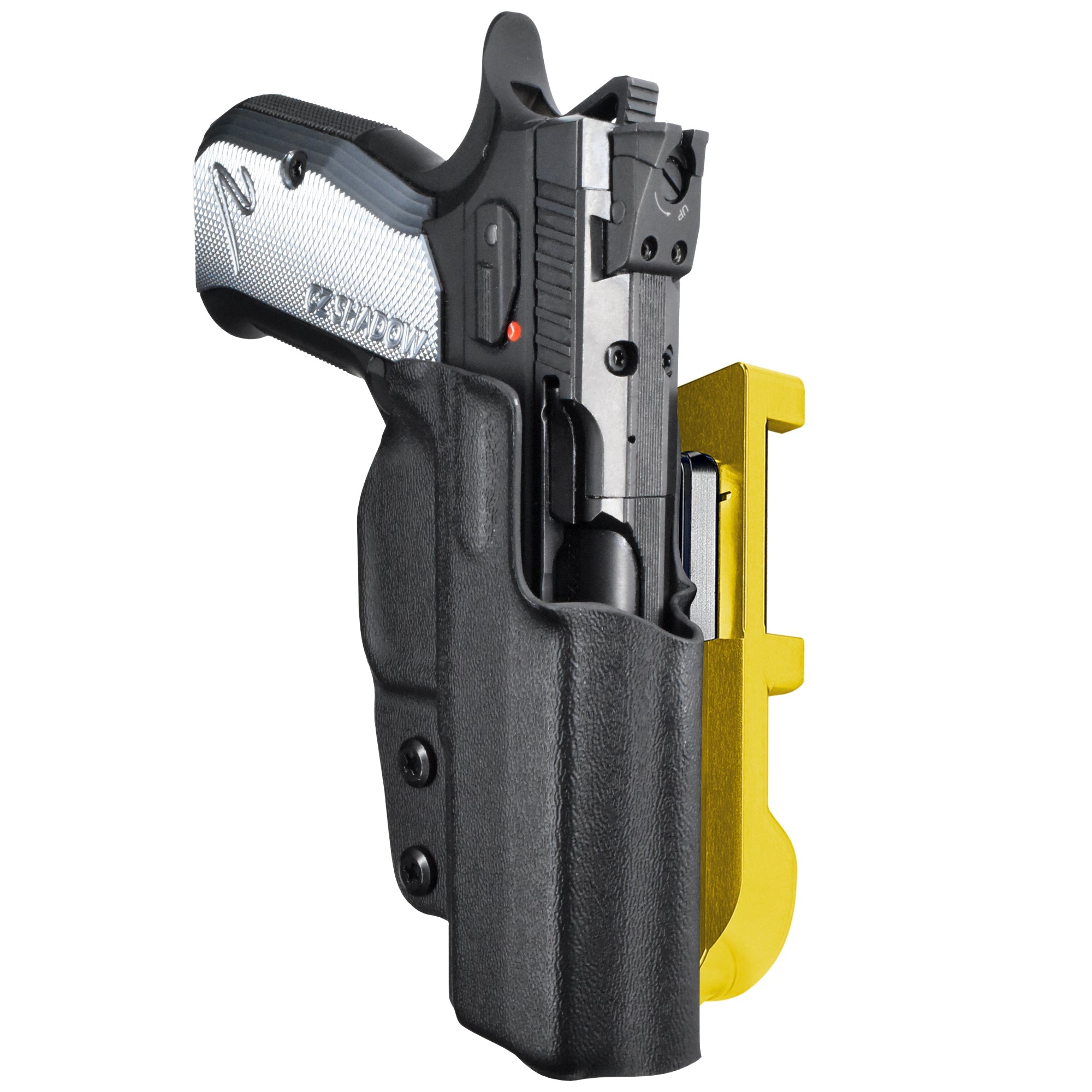 CZ Shadow 2 Compact IDPA Quick Mount Holster with 24K Gold Belt Attachment, Black Holster Shell
