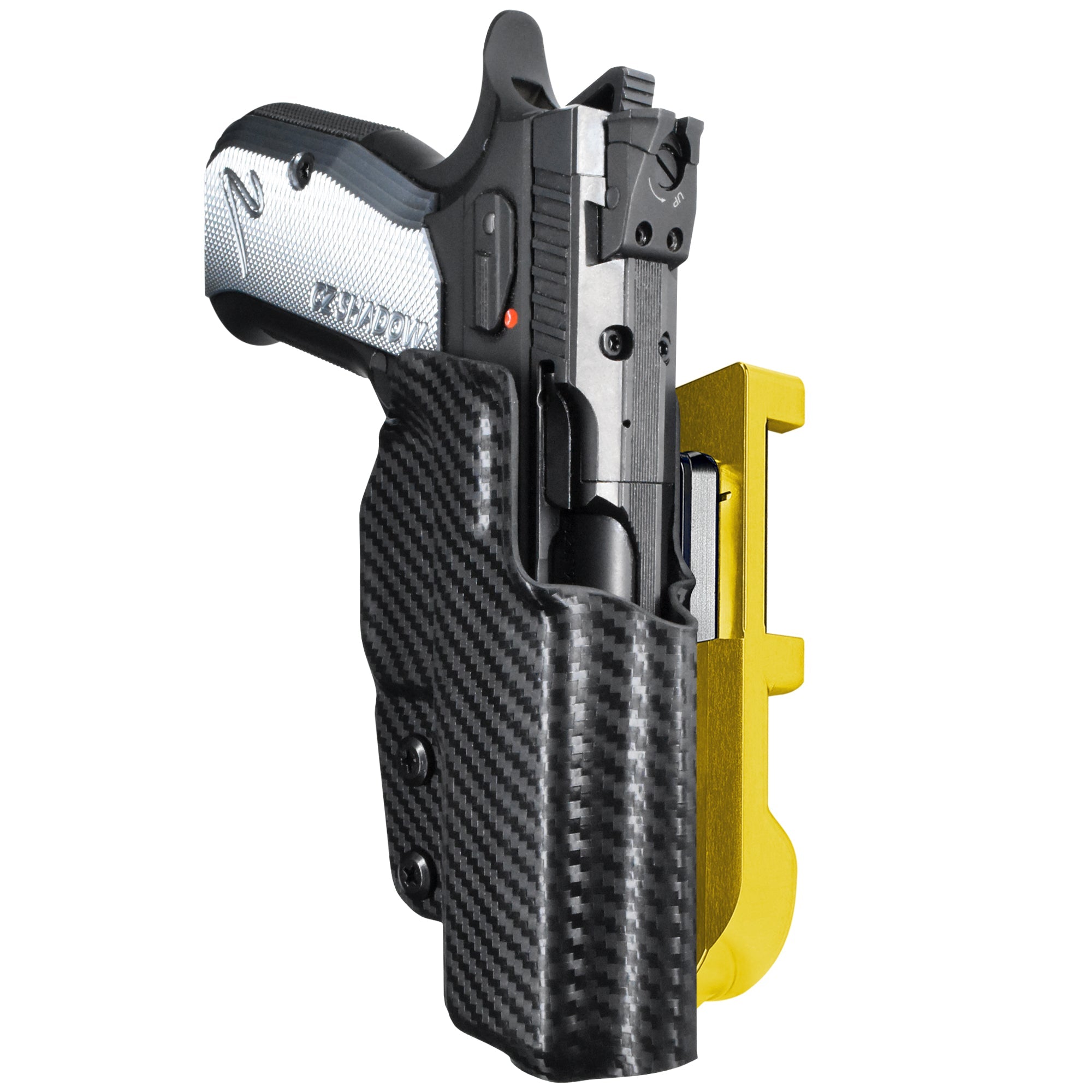 CZ Shadow 2 Compact IDPA Quick Mount Holster with 24K Gold Belt Attachment, Carbon Fiber Holster Shell