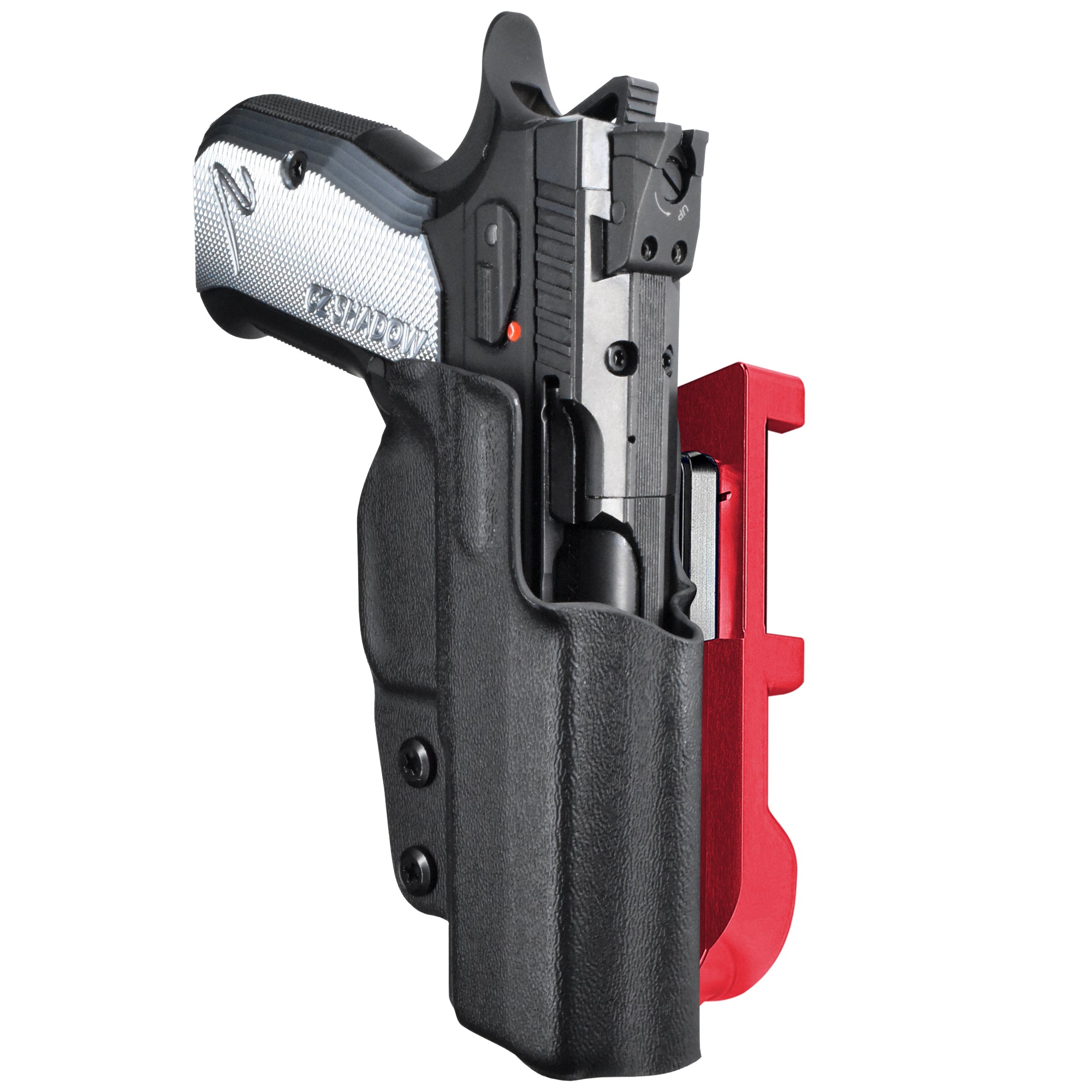 CZ Shadow 2 Compact IDPA Quick Mount Holster with Red Belt Attachment, Black Holster Shell