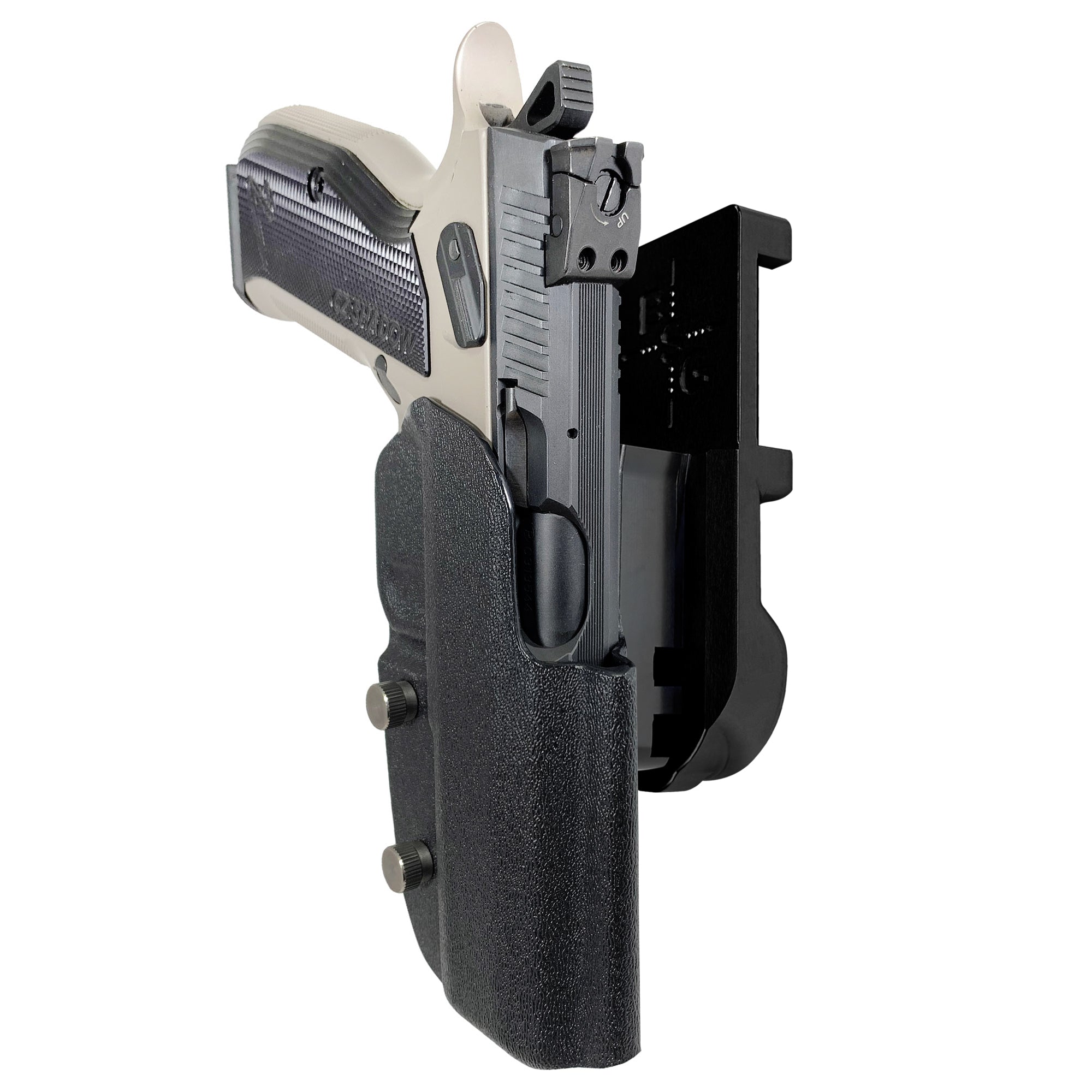 CZ S2 Nitro Fin IPSC/USPA Quick Mount Holster with Black Belt Attachment, Black Holster Shell