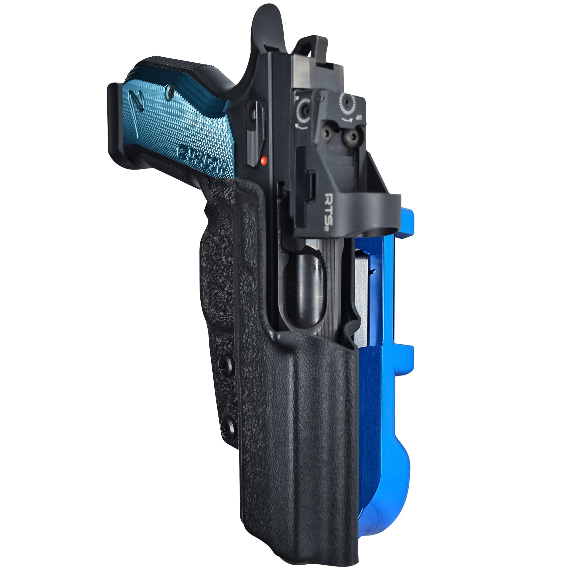 CZ Shadow 2 IDPA Quick Mount Holster with Blue Belt Attachment, Black Holster Shell