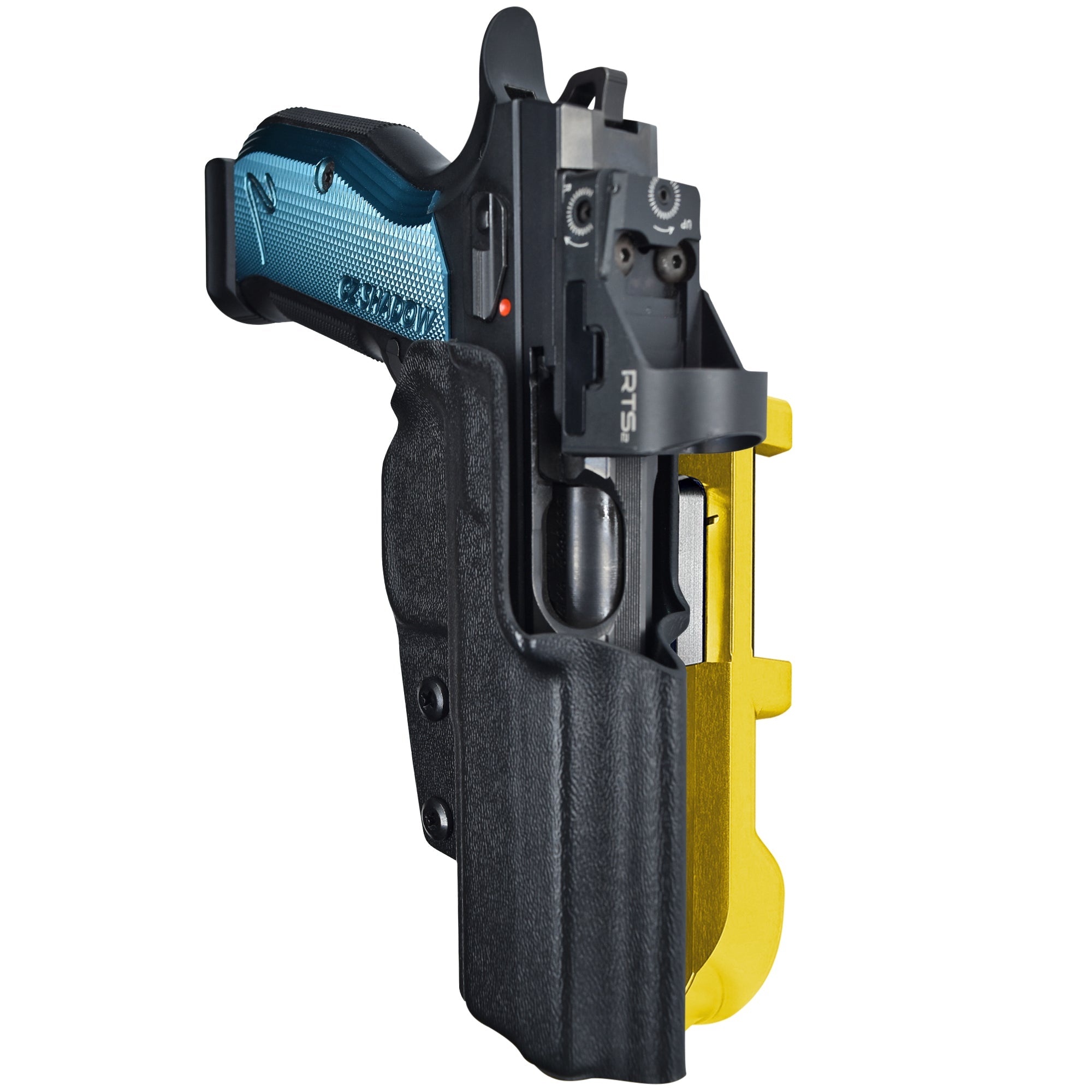 CZ Shadow 2 IDPA Quick Mount Holster with 24K Gold Belt Attachment, Black Holster Shell