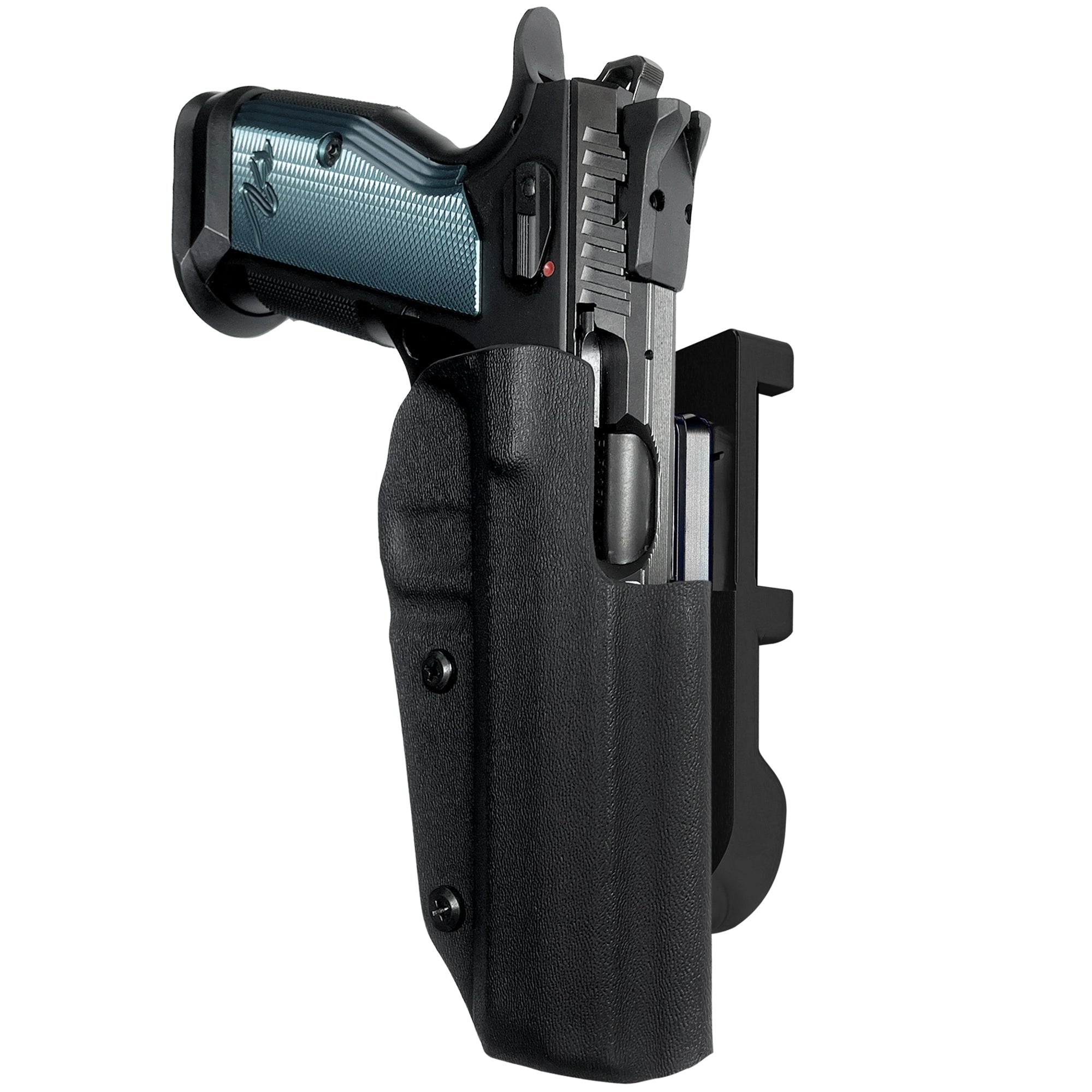 CZ TS2 IDPA Quick Mount Holster with Black Belt Attachment, Black Holster Shell