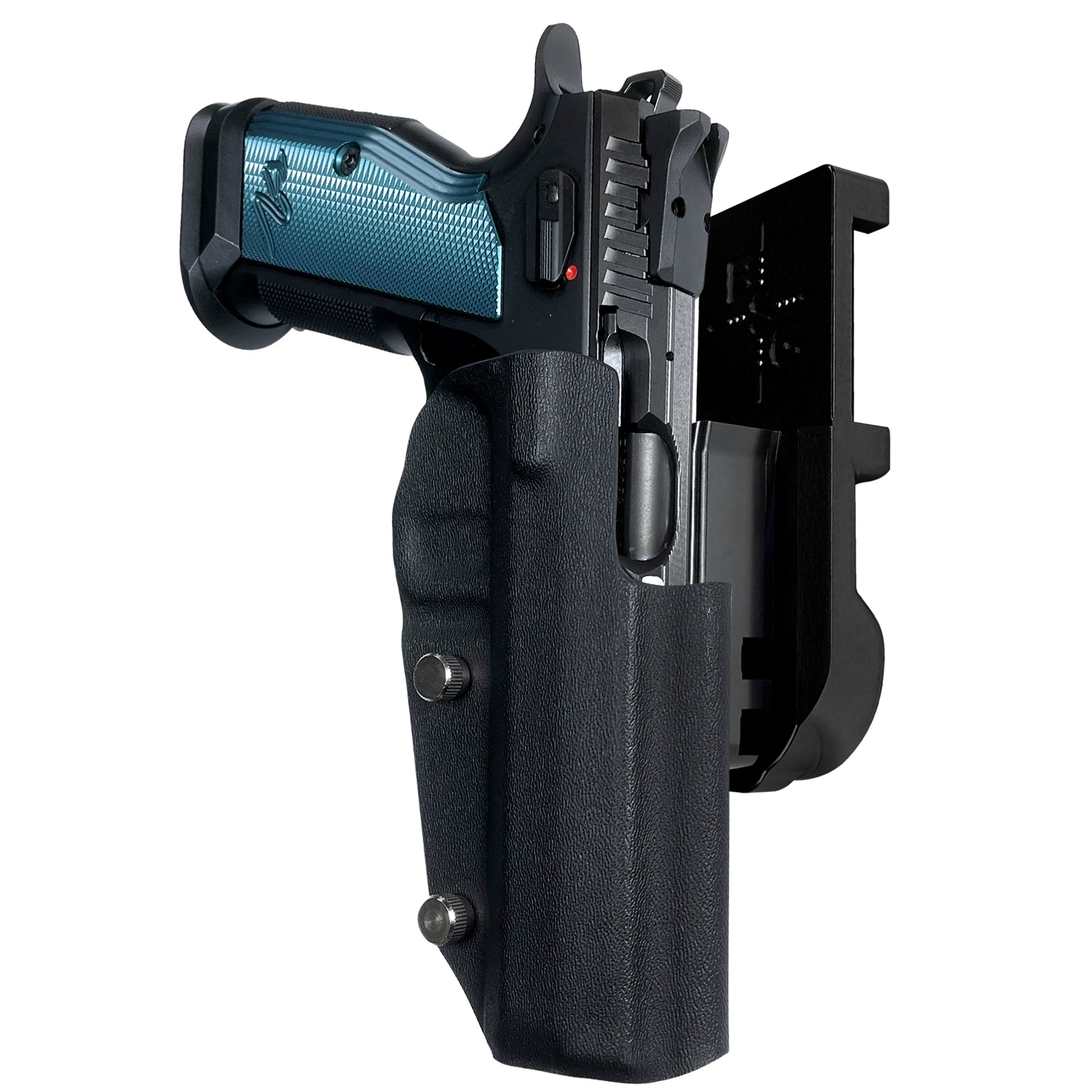 CZ TS2 IPSC/USPA Quick Mount Holster with Black Belt Attachment, Black Holster Shell