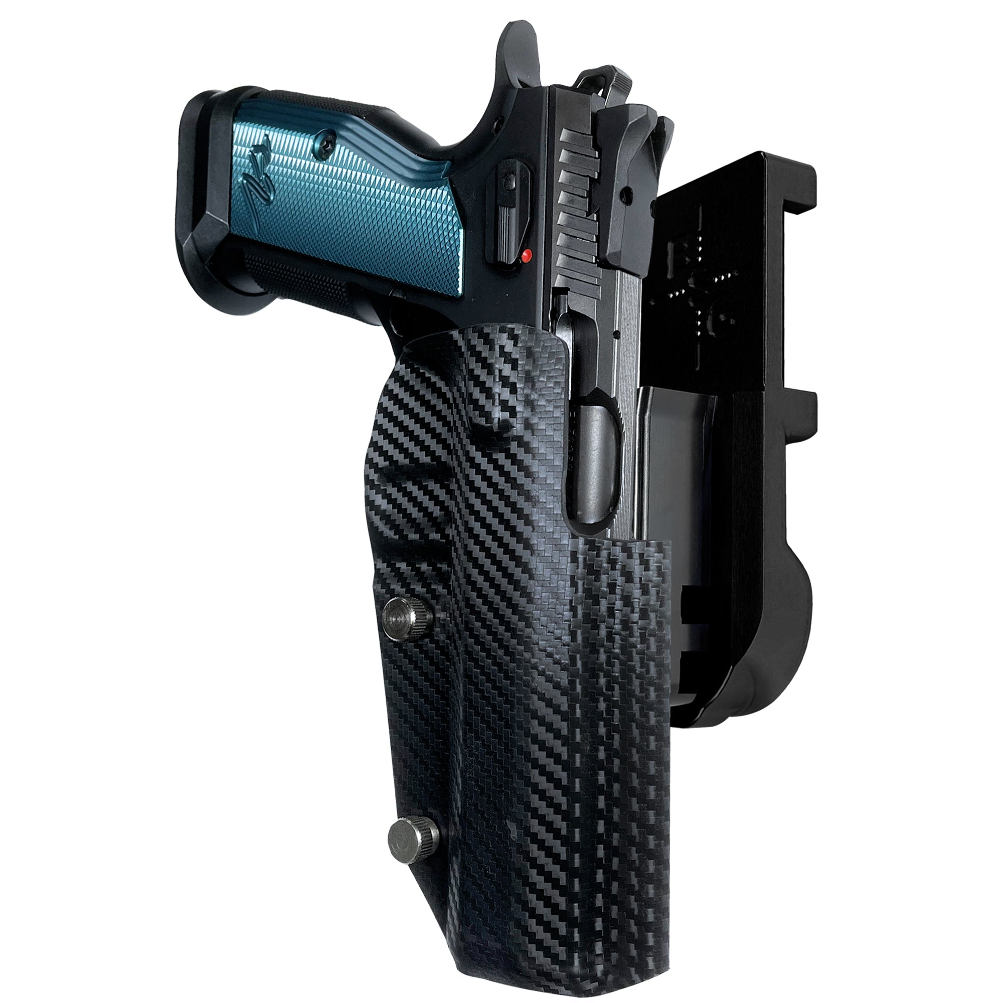 CZ TS2 IPSC/USPA Quick Mount Holster with Black Belt Attachment, Carbon Fiber Holster Shell