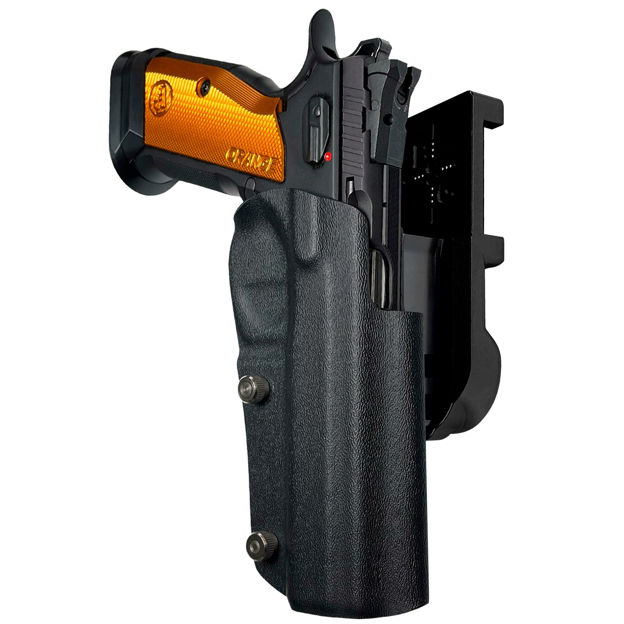 CZ TSO IPSC/USPA Quick Mount Holster with Black Belt Attachment, Black Holster Shell