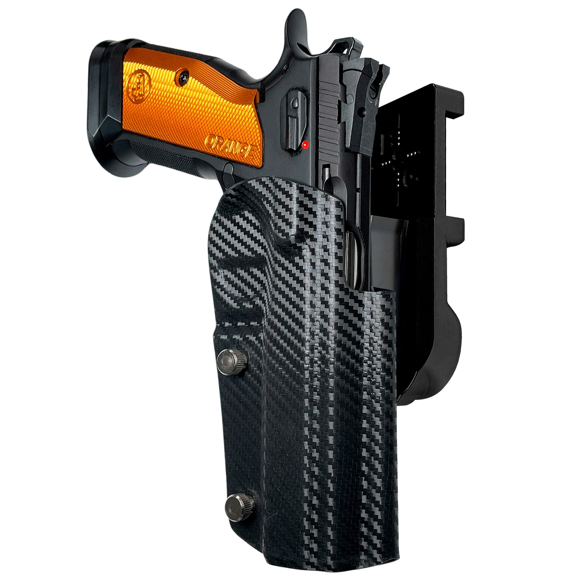 CZ TSO IPSC/USPA Quick Mount Holster with Black Belt Attachment, Carbon Fiber Holster Shell