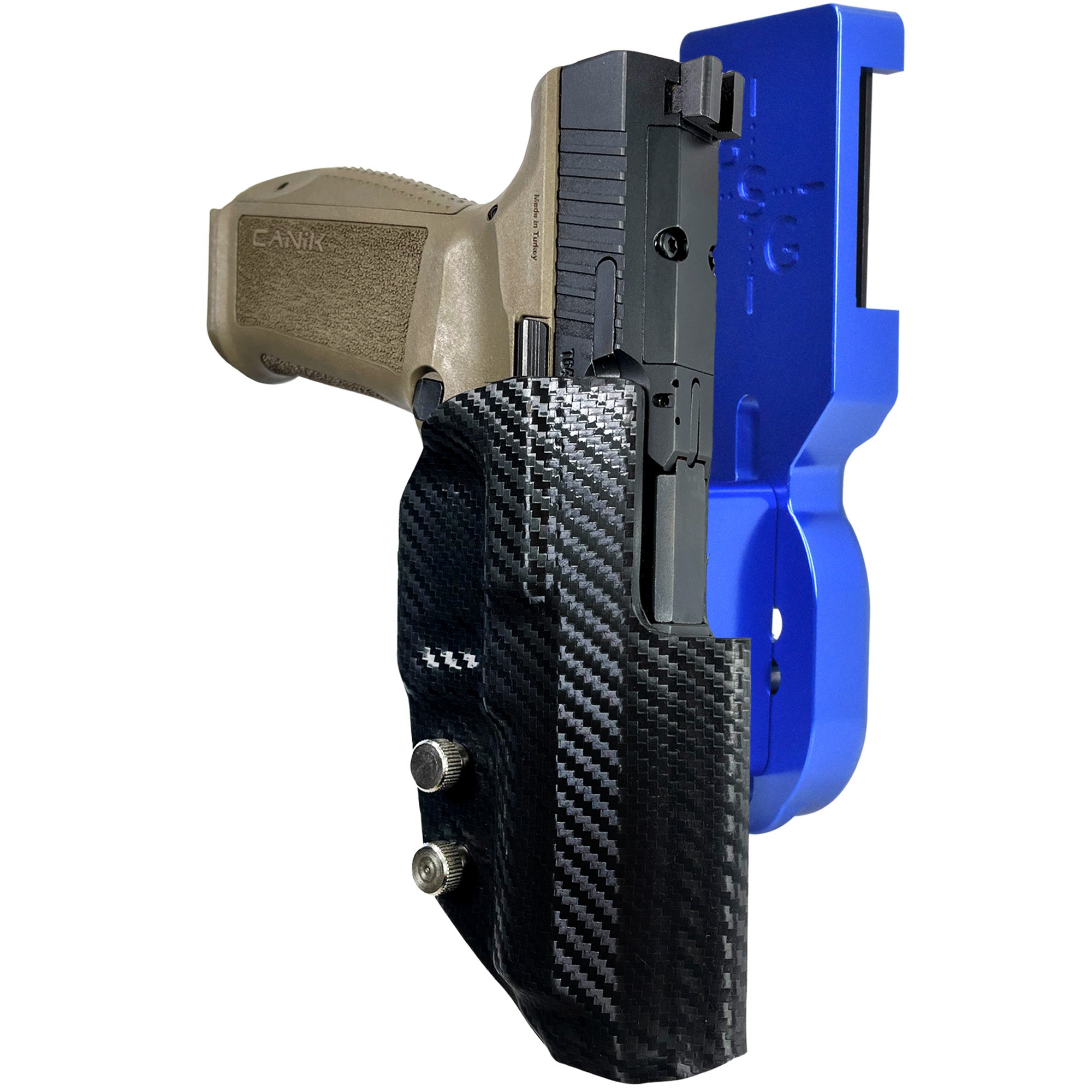 Canik METE SFT Pro Heavy Duty Competition Holster Pro Heavy Duty Competition Holster Blue / Carbon Fiber