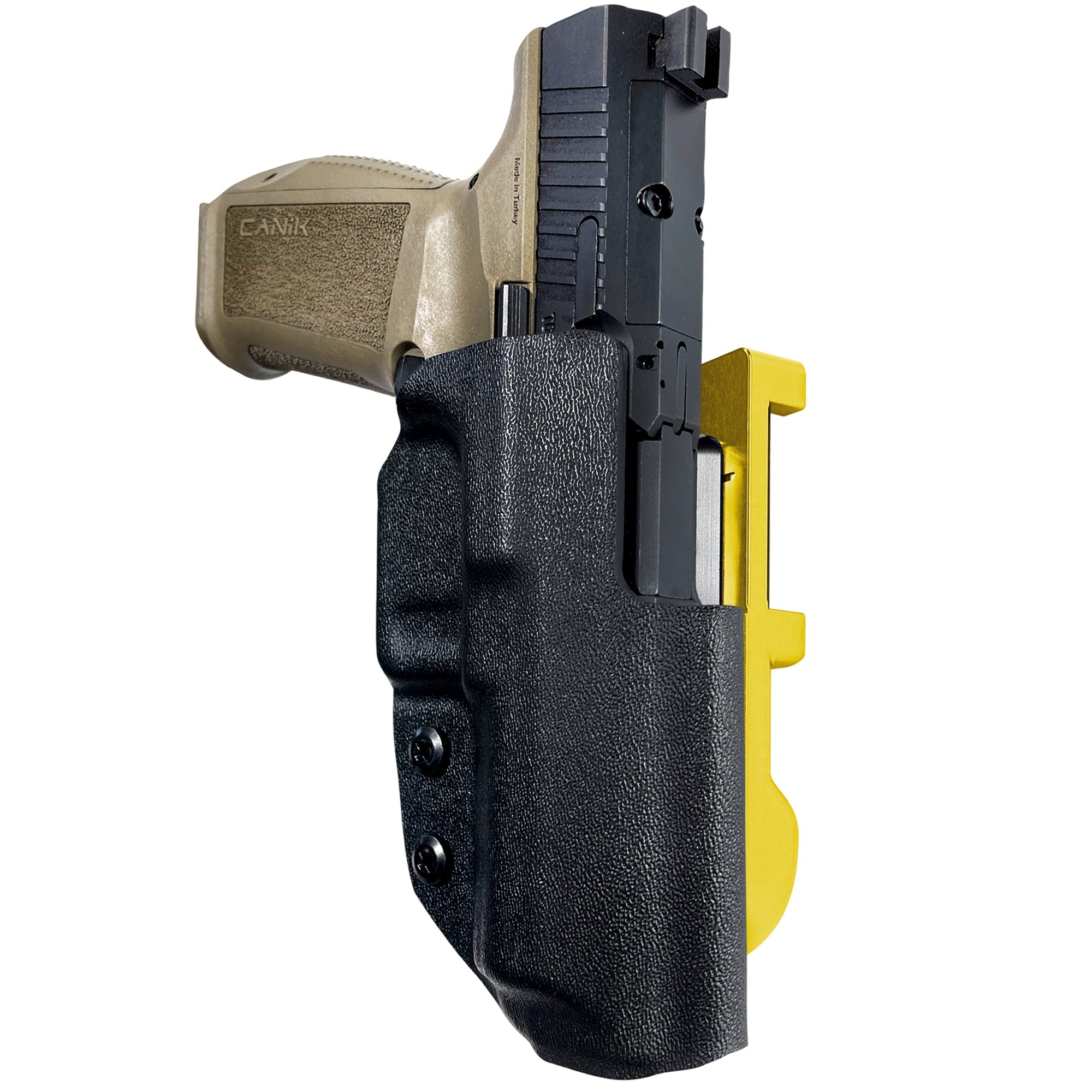 Canik METE SFX IDPA Quick Mount Holster with 24K Gold Belt Attachment, Black Holster Shell