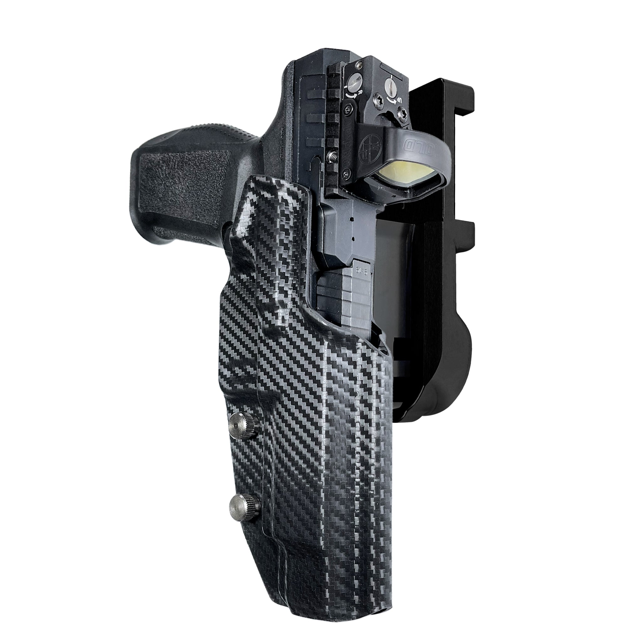 Canik SFx Rival IPSC/USPA Quick Mount Holster with Black Belt Attachment, Carbon Fiber Holster Shell