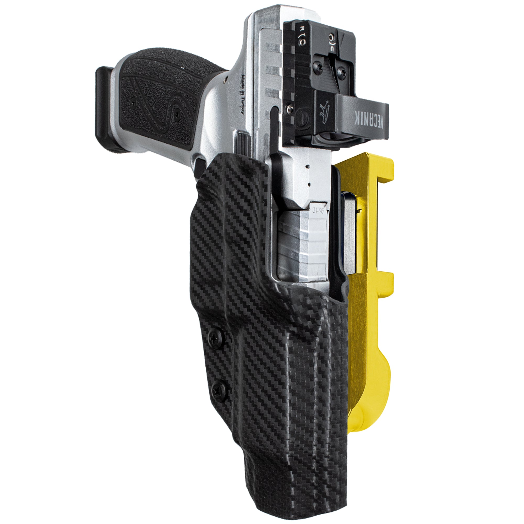 Canik Rival-S IDPA Quick Mount Holster with 24K Gold Belt Attachment, Carbon Fiber Holster Shell