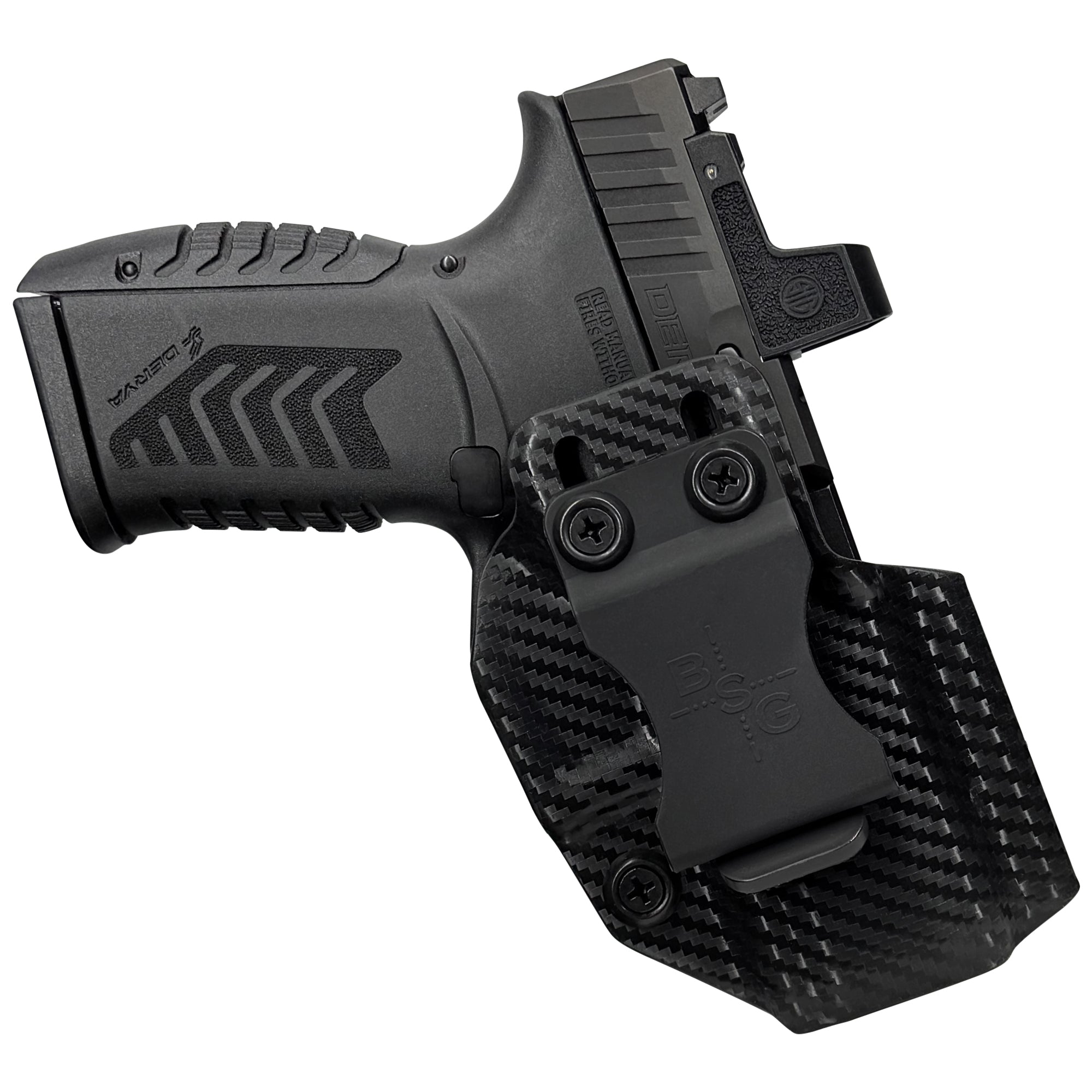 Derya DY9Z Inside the Waistband Holster in Carbon Fiber - Front