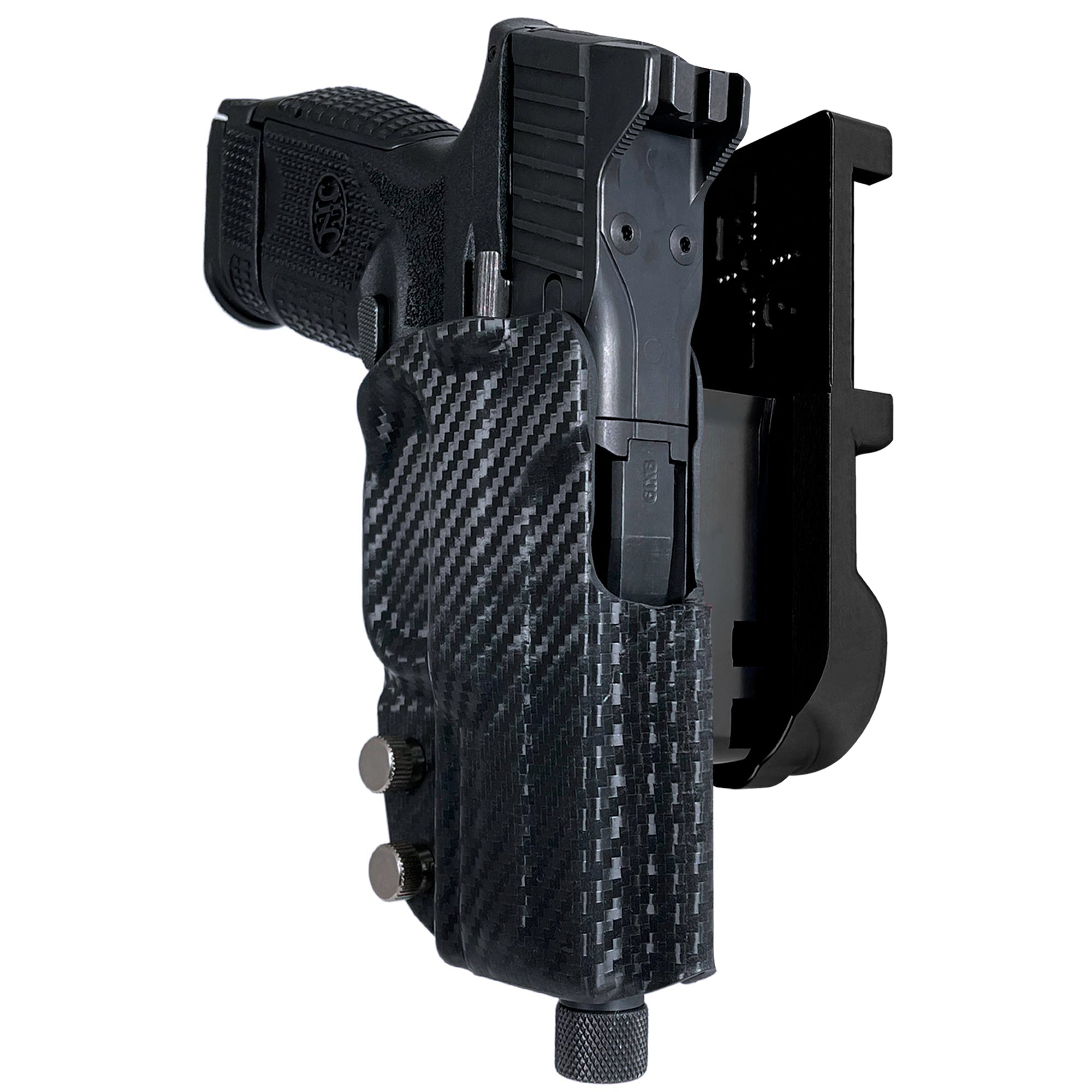 FN 509 Compact IPSC/USPA Quick Mount Holster with Black Belt Attachment, Carbon Fiber Holster Shell