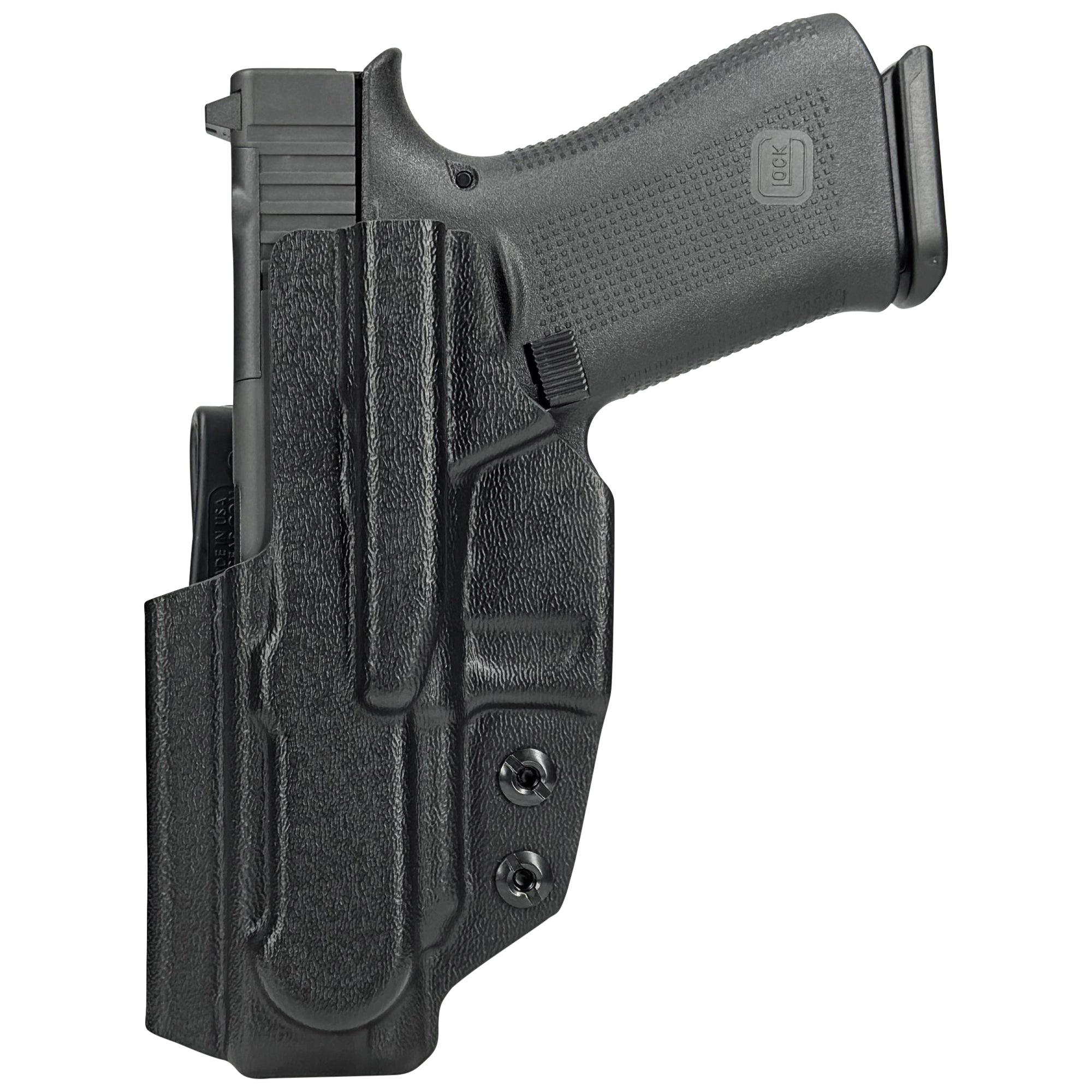 Glock 48 MOS w/ Align Tactical Thumb Rest AIWB Dual Clip X Holster