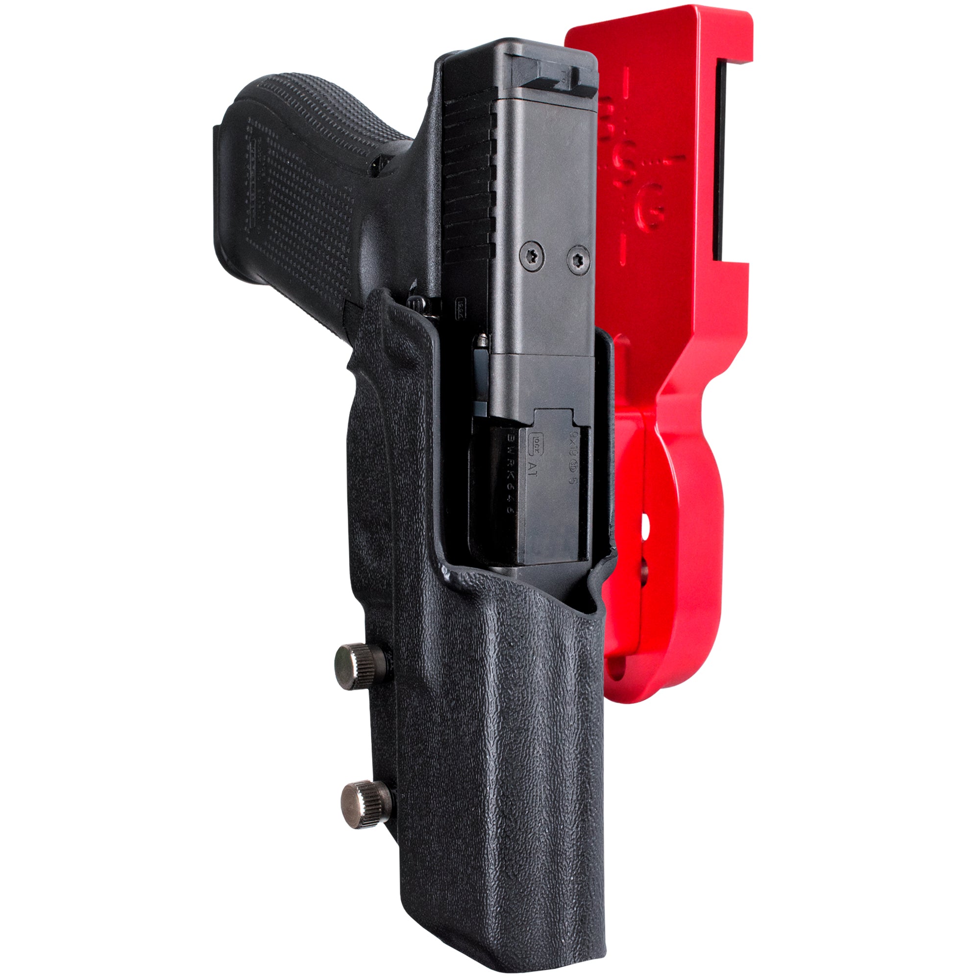 Pro Heavy Duty Competition Holster for Glock 17, 22, 44, 45 (All Gens) Red / Black