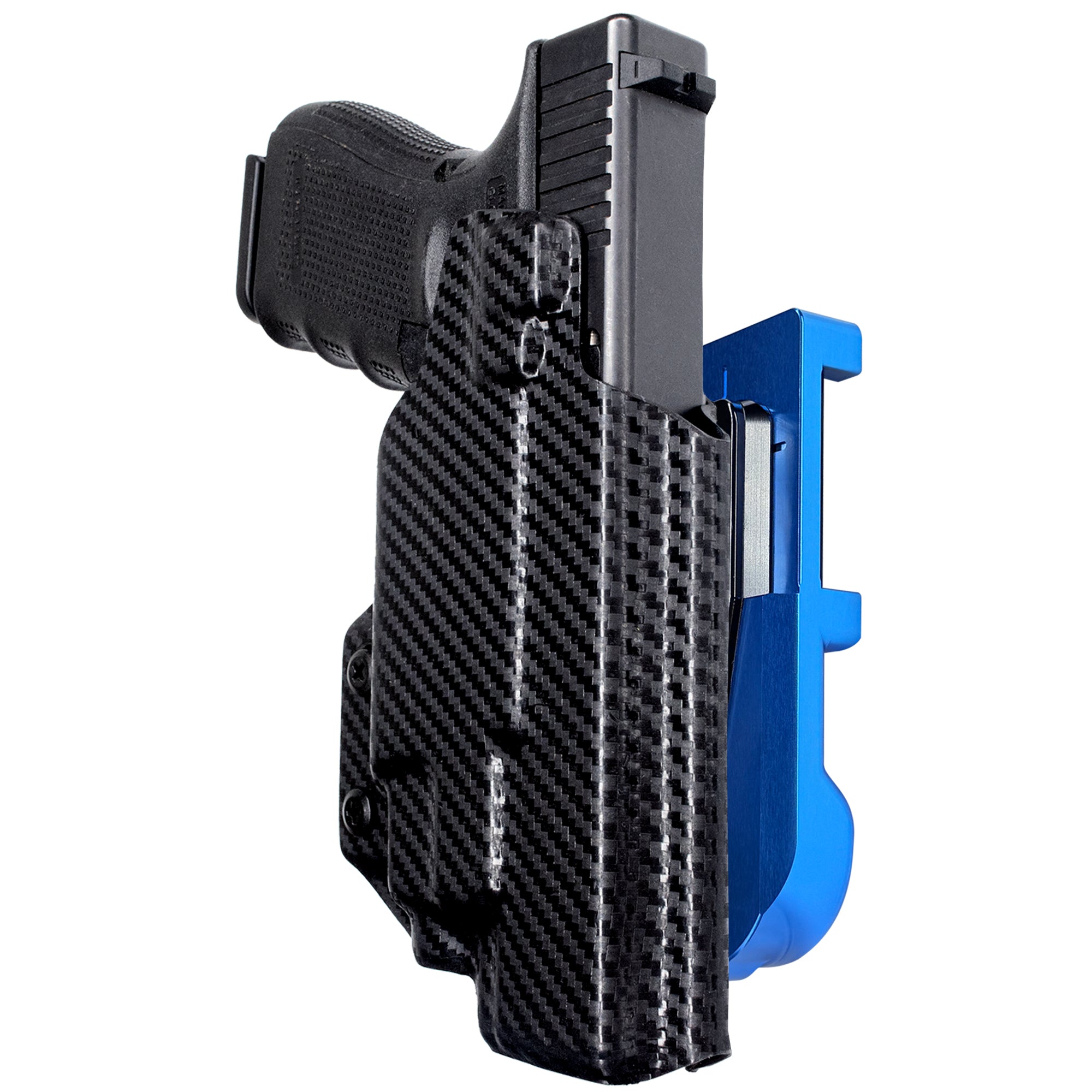 Glock 17 (Gen 4) w/ TLR-7/8 IDPA Quick Mount Holster with Blue Belt Attachment, Carbon Fiber Holster Shell