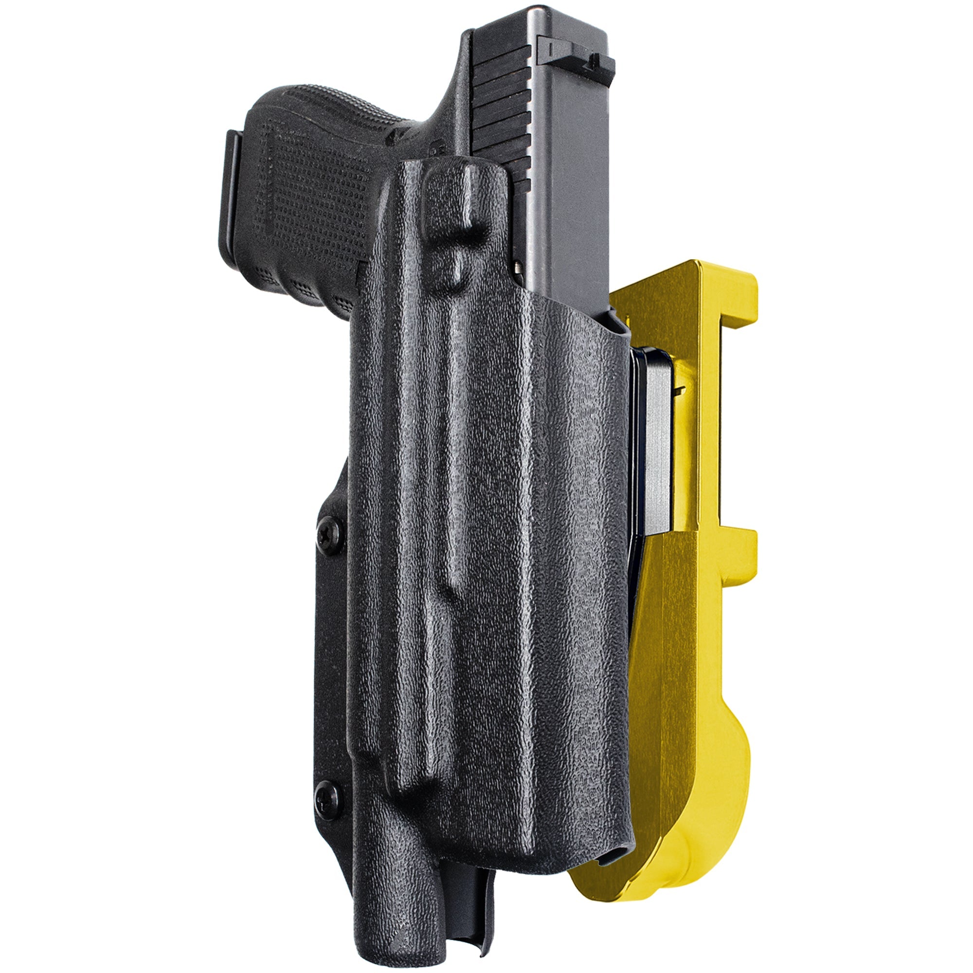 Glock 17 w/ X300U-A IDPA Quick Mount Holster with 24K Gold Belt Attachment, Black Holster Shell
