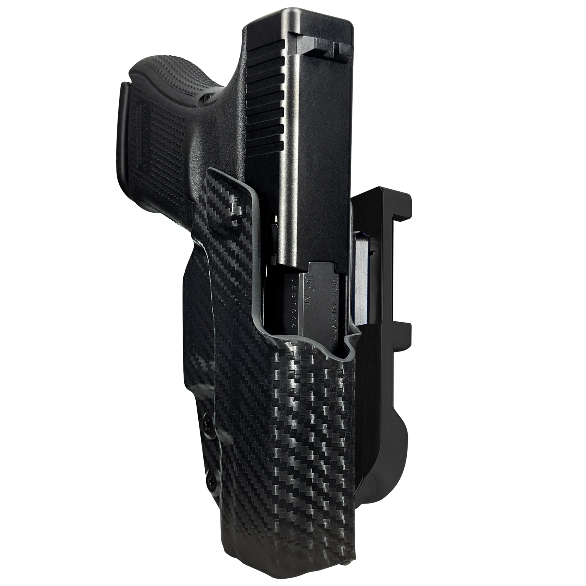 Glock 29 Gen 5 IDPA Quick Mount Holster with Black Belt Attachment, Carbon Fiber Holster Shell