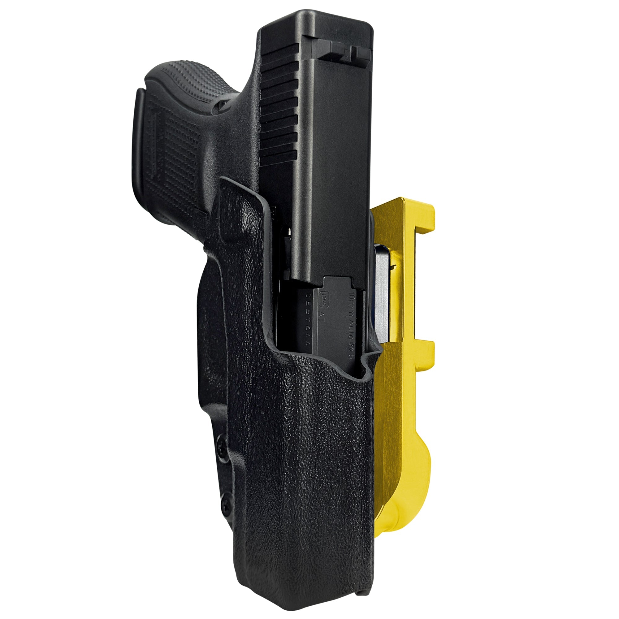 Glock 29 Gen 5 IDPA Quick Mount Holster with 24K Gold Belt Attachment, Black Holster Shell