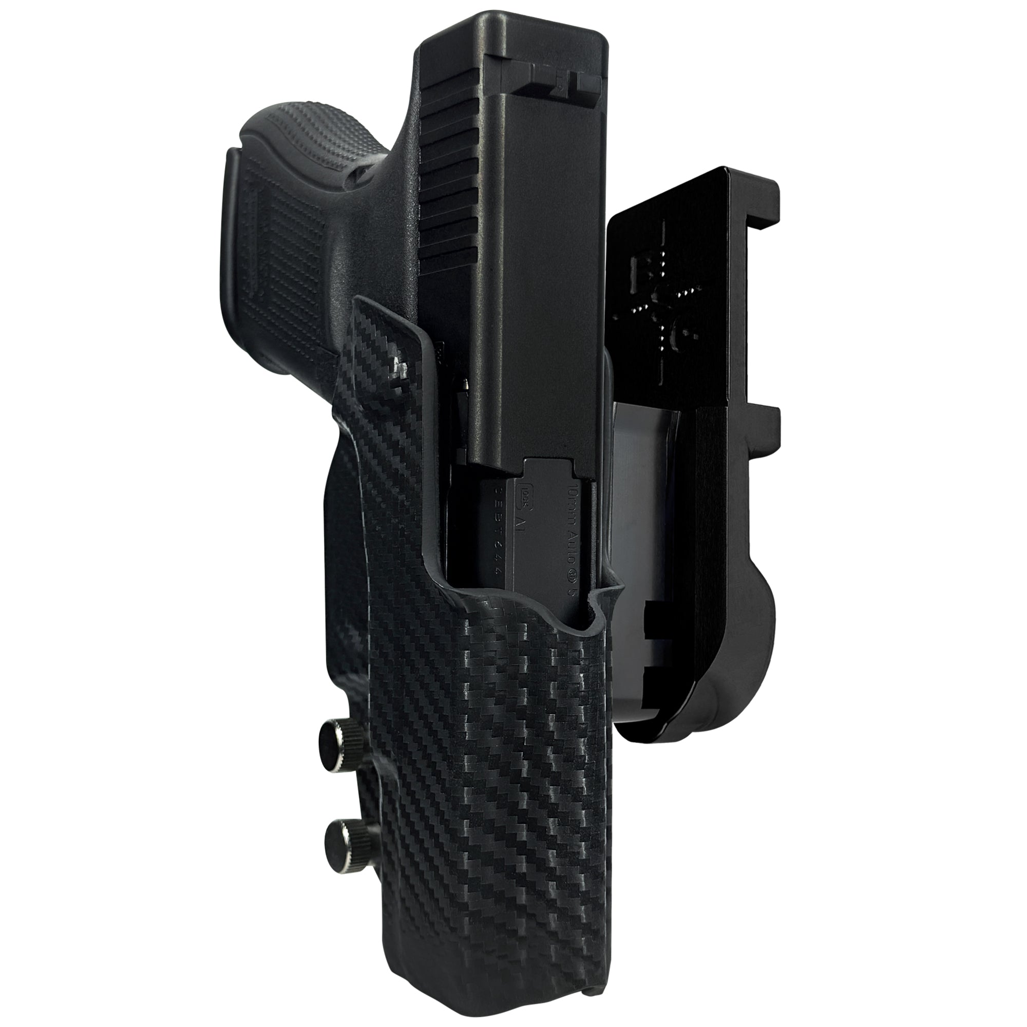 Glock 29 Gen 5 IPSC/USPA Quick Mount Holster with Black Belt Attachment, Carbon Fiber Holster Shell