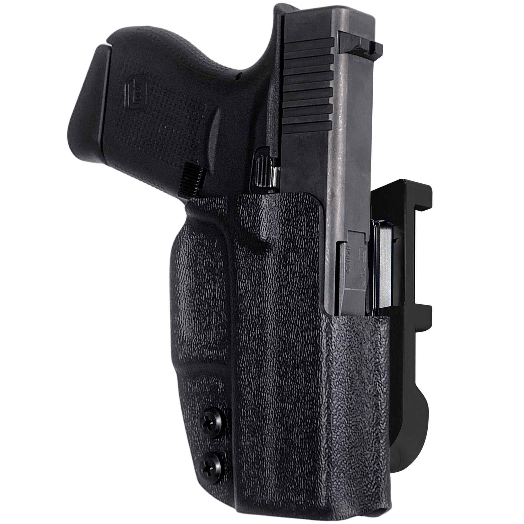 Glock 43, 43X IDPA Quick Mount Holster with Black Belt Attachment, Black Holster Shell