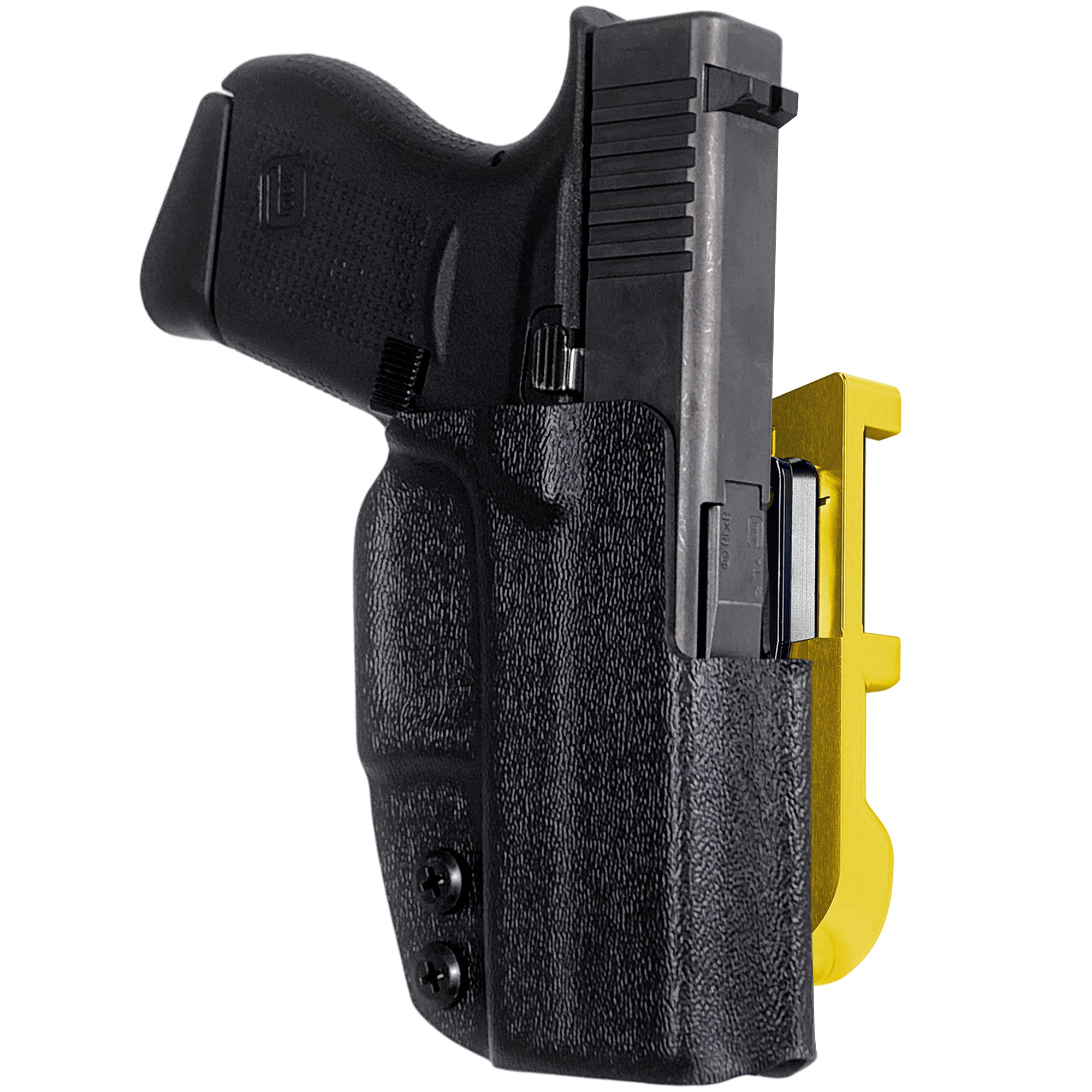 Glock 43, 43X IDPA Quick Mount Holster with 24K Gold Belt Attachment, Black Holster Shell