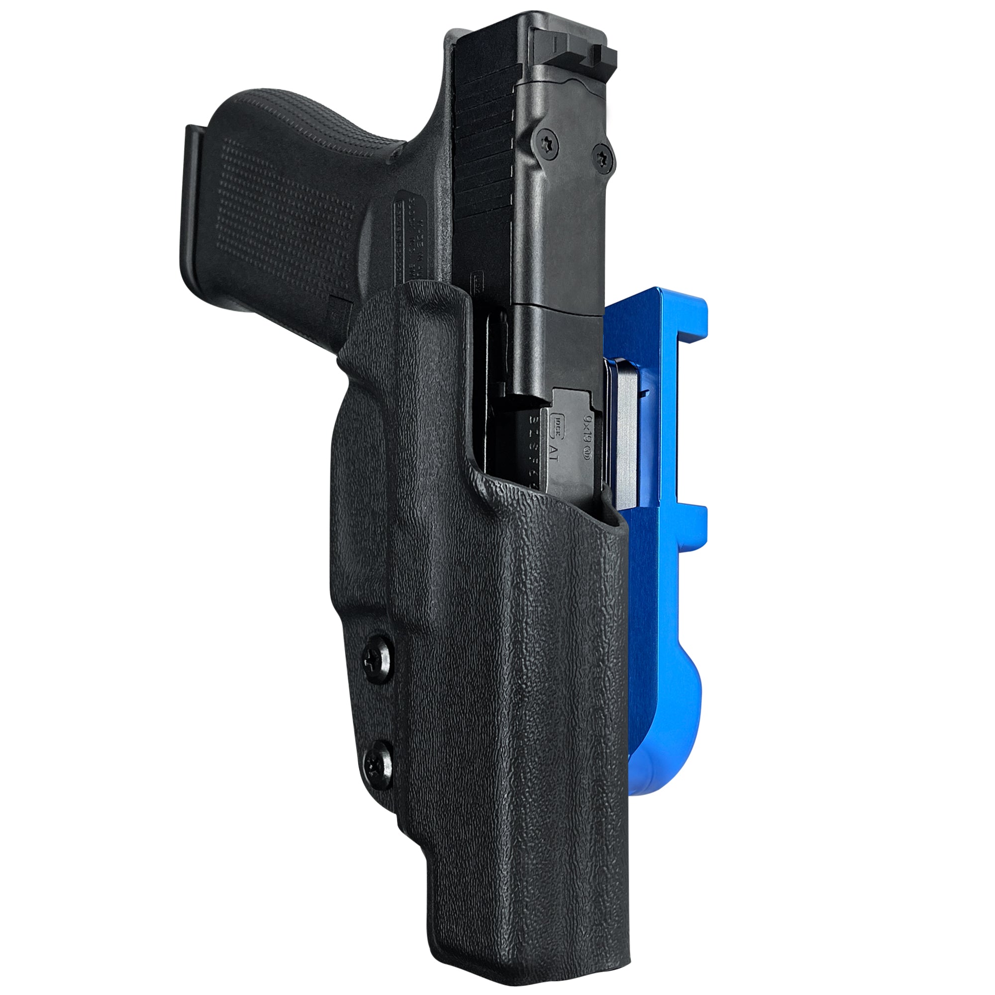 Glock 48 MOS IDPA Quick Mount Holster with Blue Belt Attachment, Black Holster Shell