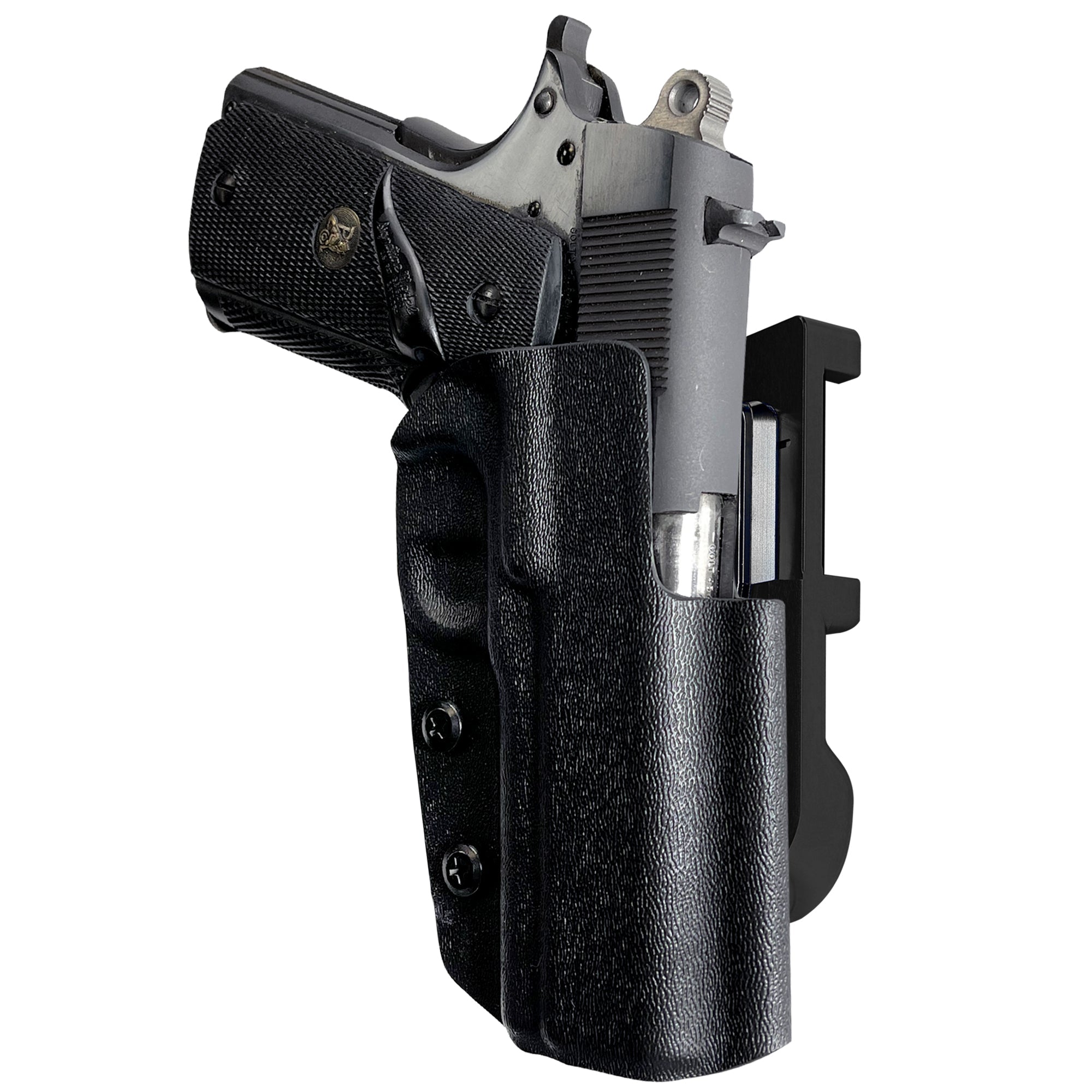 1911 3.5in No Rail IDPA Quick Mount Holster with Black Belt Attachment, Black Holster Shell