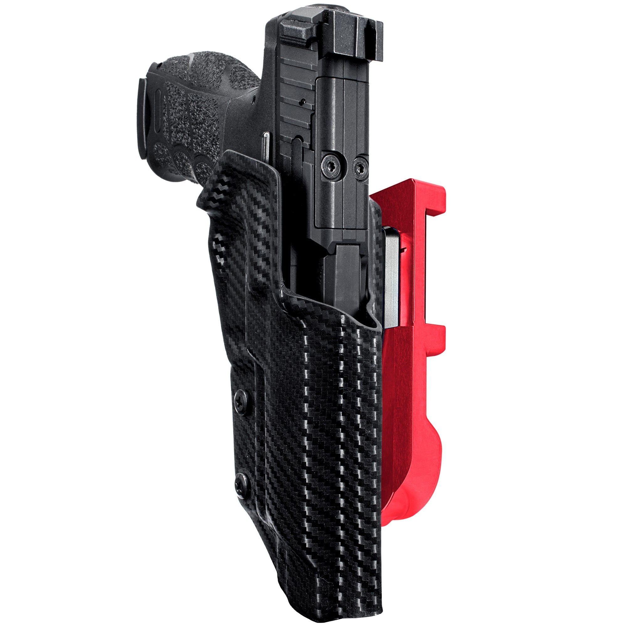 Heckler & Koch VP9L IDPA Quick Mount Holster with Red Belt Attachment, Carbon Fiber Holster Shell