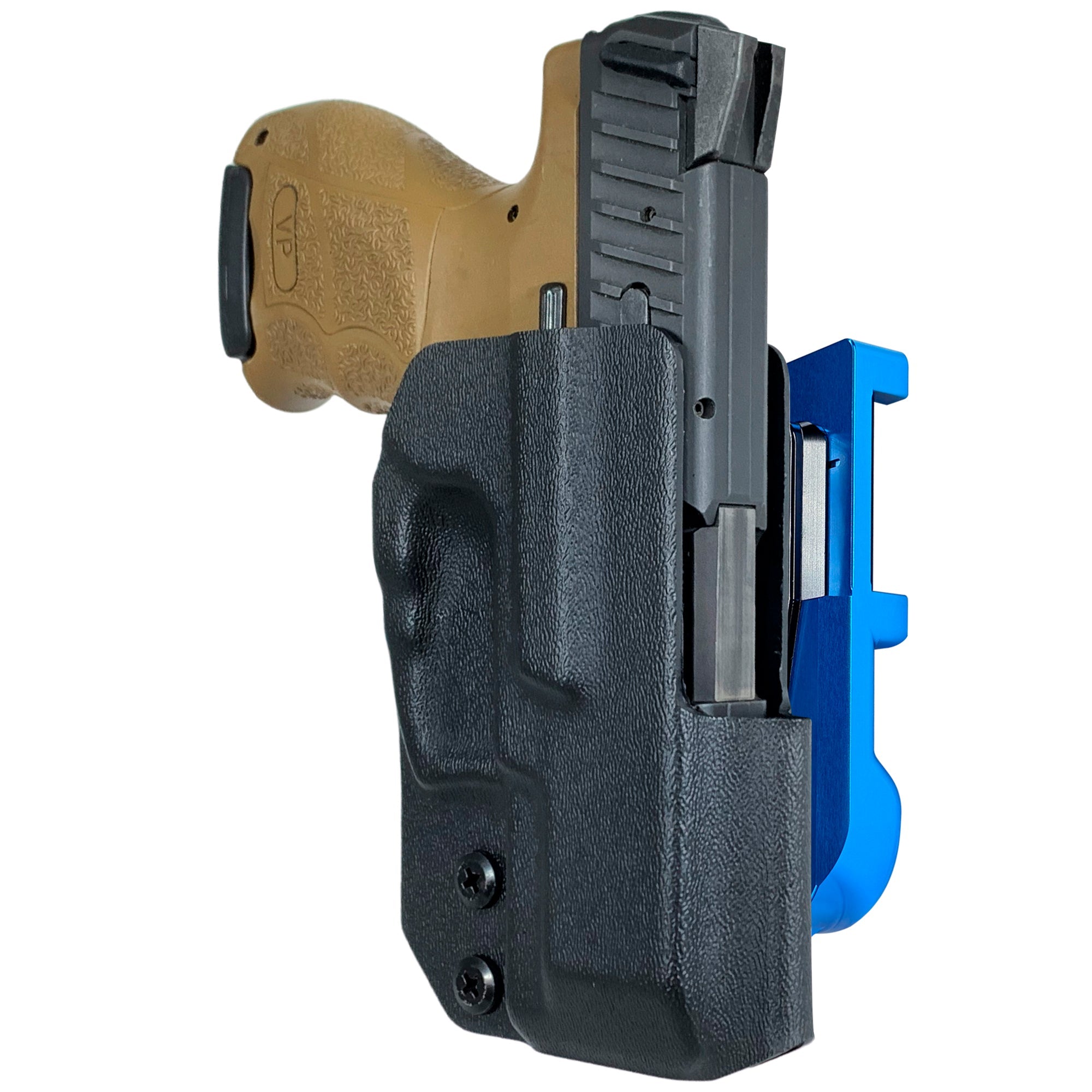 H&K VP9SK IDPA Quick Mount Holster with Blue Belt Attachment, Black Holster Shell