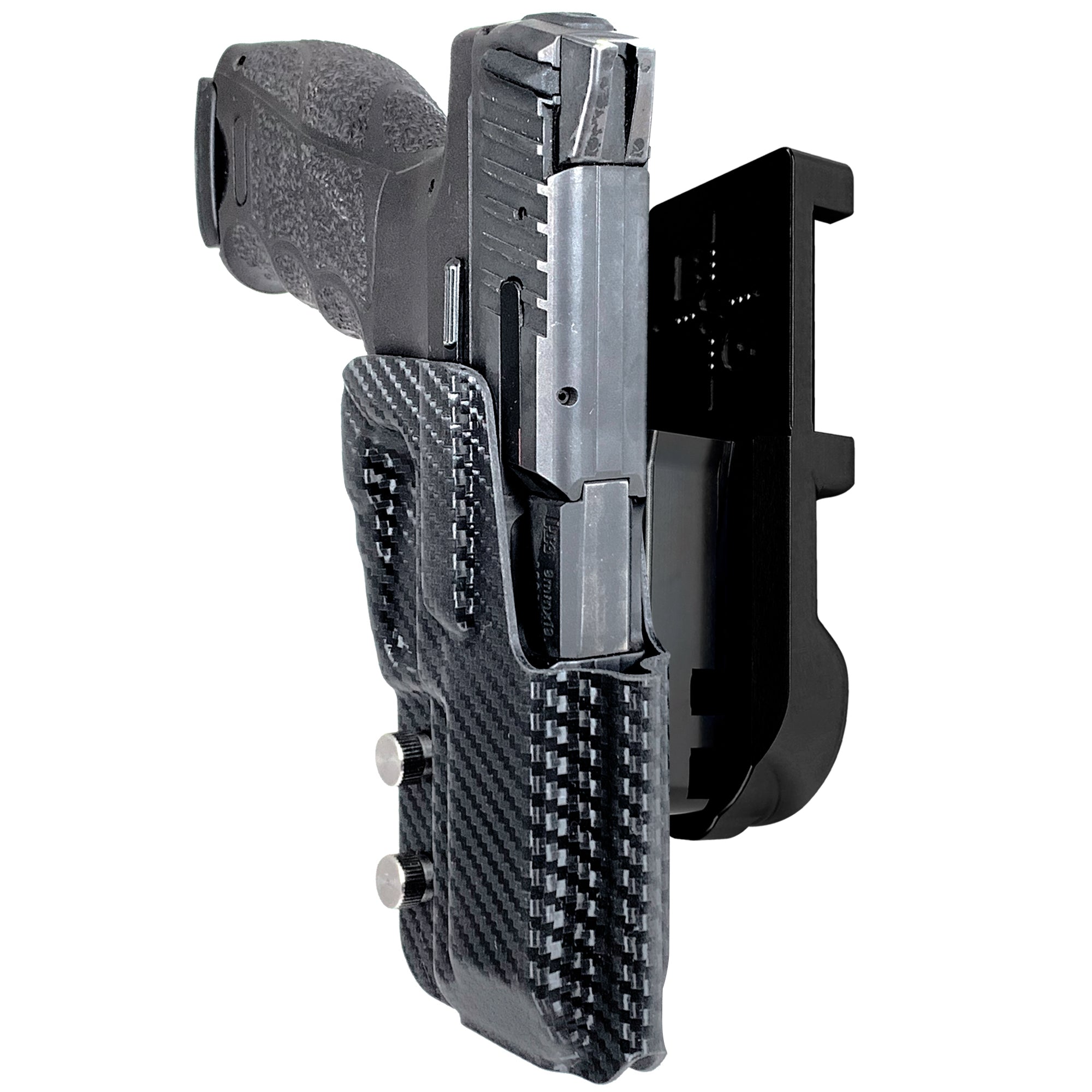 Heckler & Koch VP9 IPSC/USPA Quick Mount Holster with Black Belt Attachment, Carbon Fiber Holster Shell