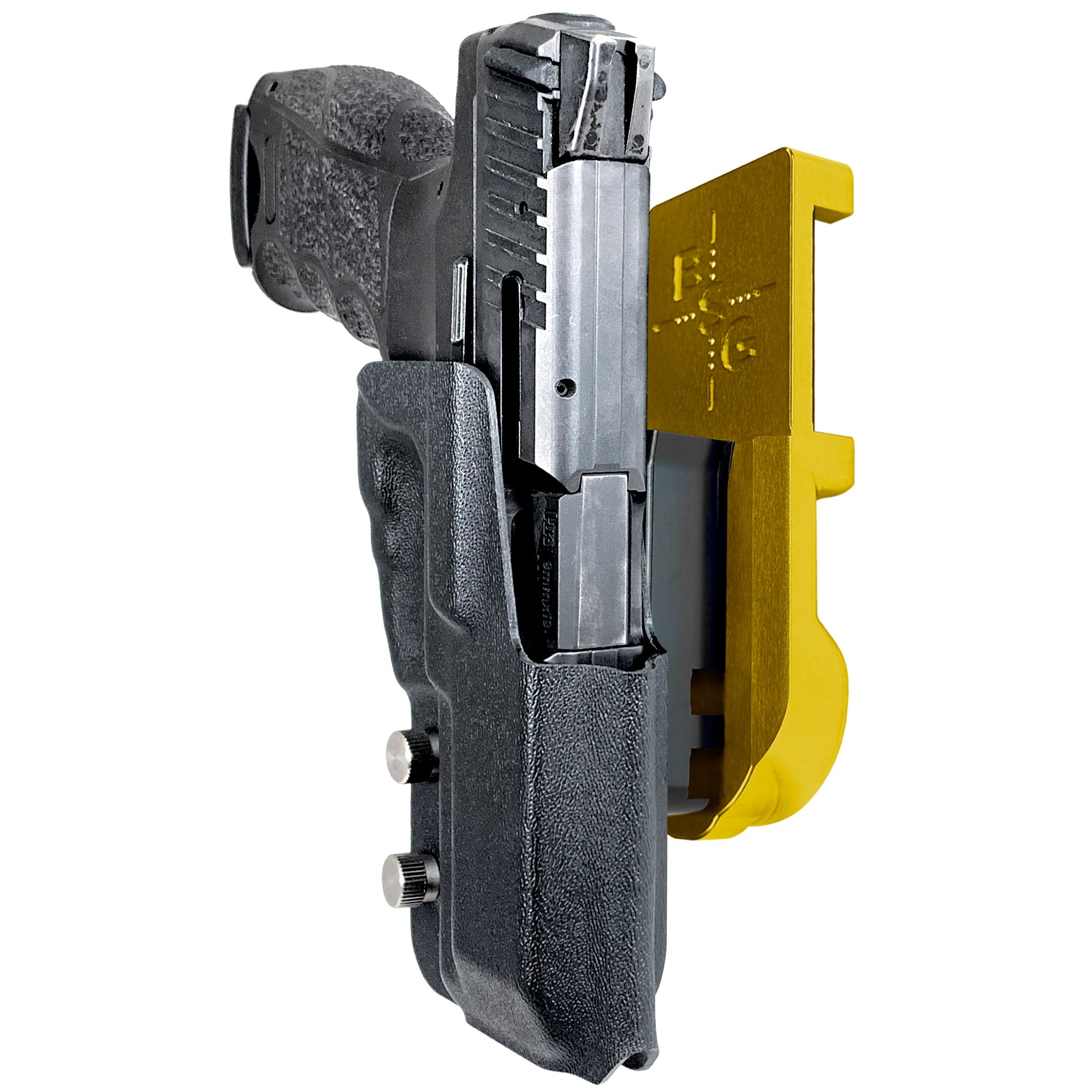 Heckler & Koch VP9 IPSC/USPA Quick Mount Holster with 24K Gold Belt Attachment, Black Holster Shell
