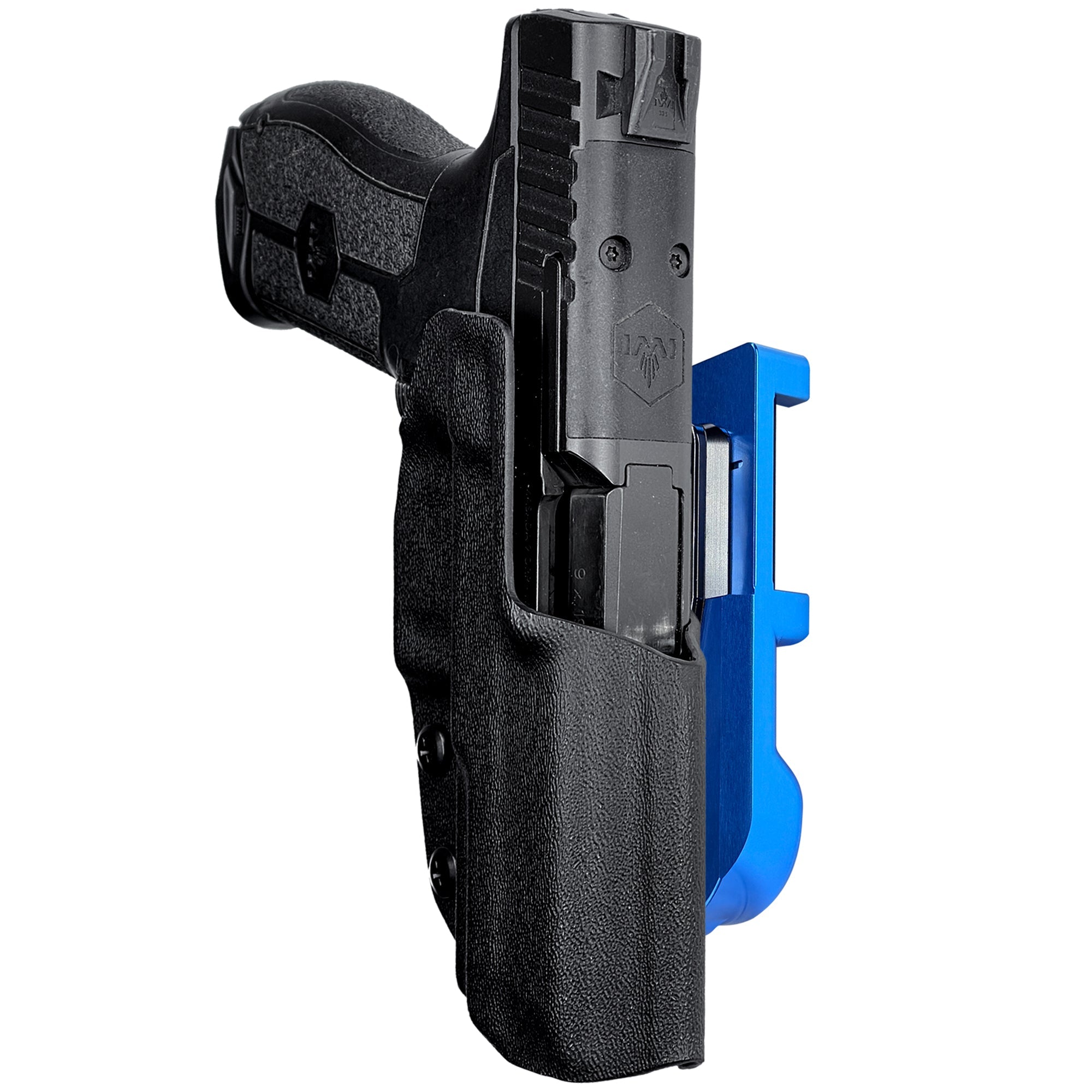 IWI MASADA 4.1'' IDPA Quick Mount Holster with Blue Belt Attachment, Black Holster Shell