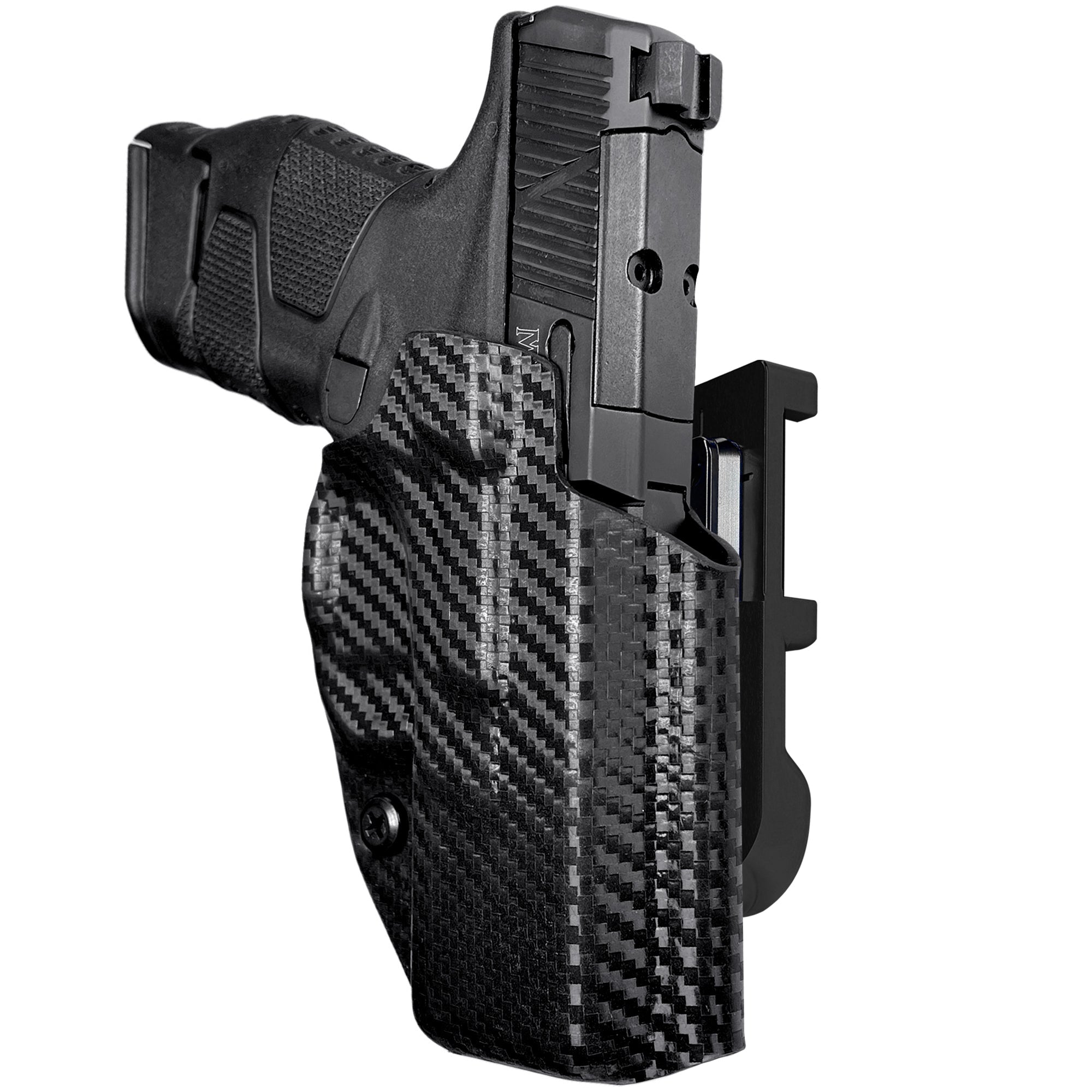 Mossberg MC2SC IDPA Quick Mount Holster with Black Belt Attachment, Carbon Fiber Holster Shell