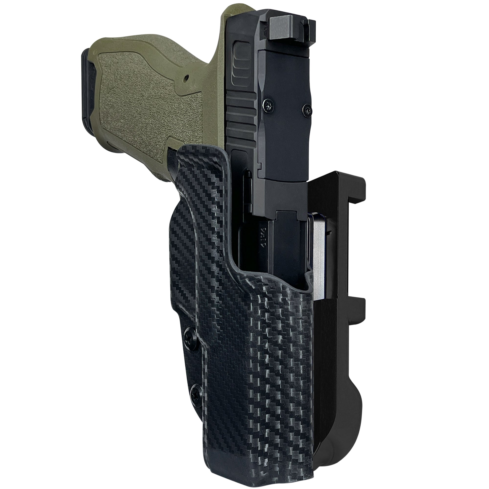 PSA Dagger 3.9'' IDPA Quick Mount Holster with Black Belt Attachment, Carbon Fiber Holster Shell