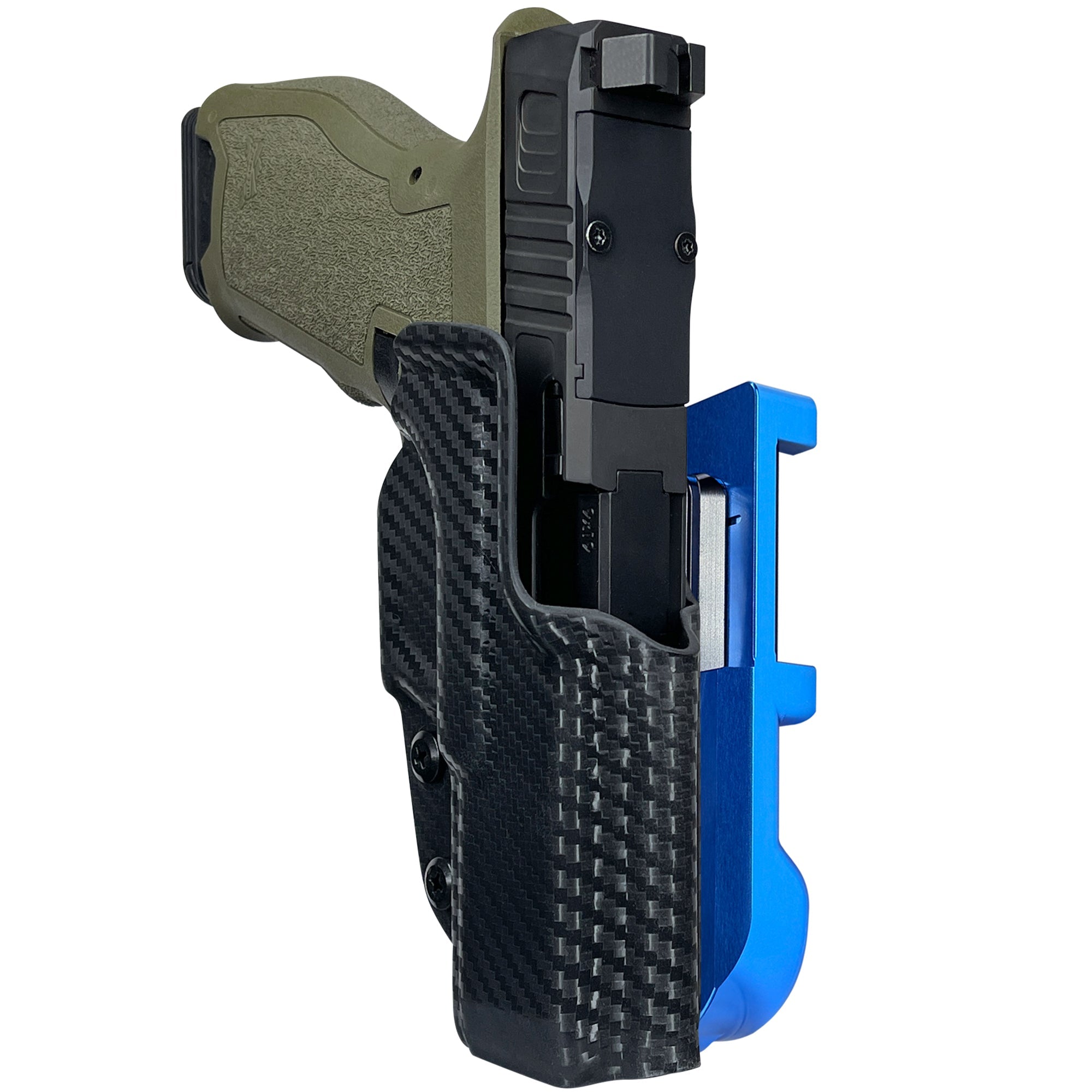 PSA Dagger 3.9'' IDPA Quick Mount Holster with Blue Belt Attachment, Carbon Fiber Holster Shell