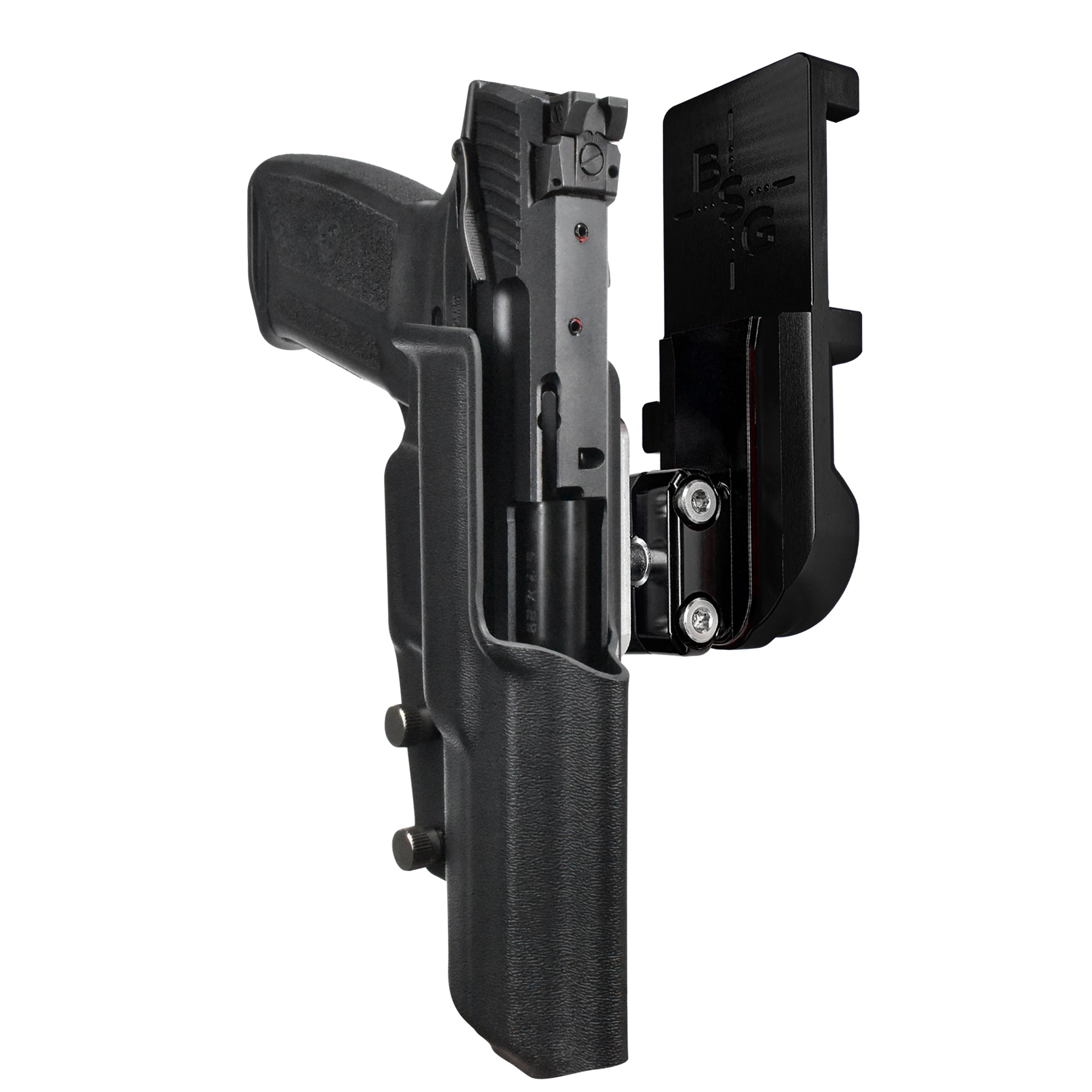 Ruger 5.7 IPSC/USPA Quick Mount Ball Joint Holster with Black Belt Attachment, Black Holster Shell