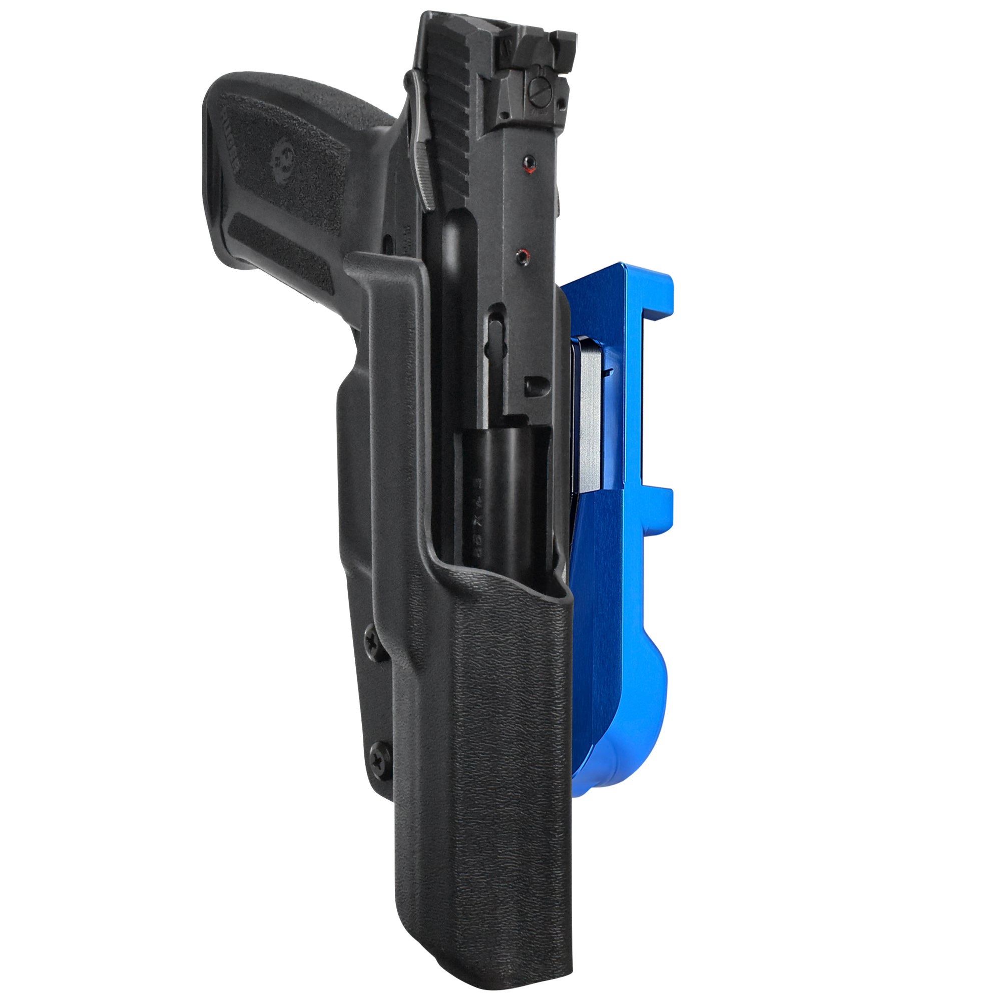 Ruger 5.7 IDPA Quick Mount Holster with Blue Belt Attachment, Black Holster Shell