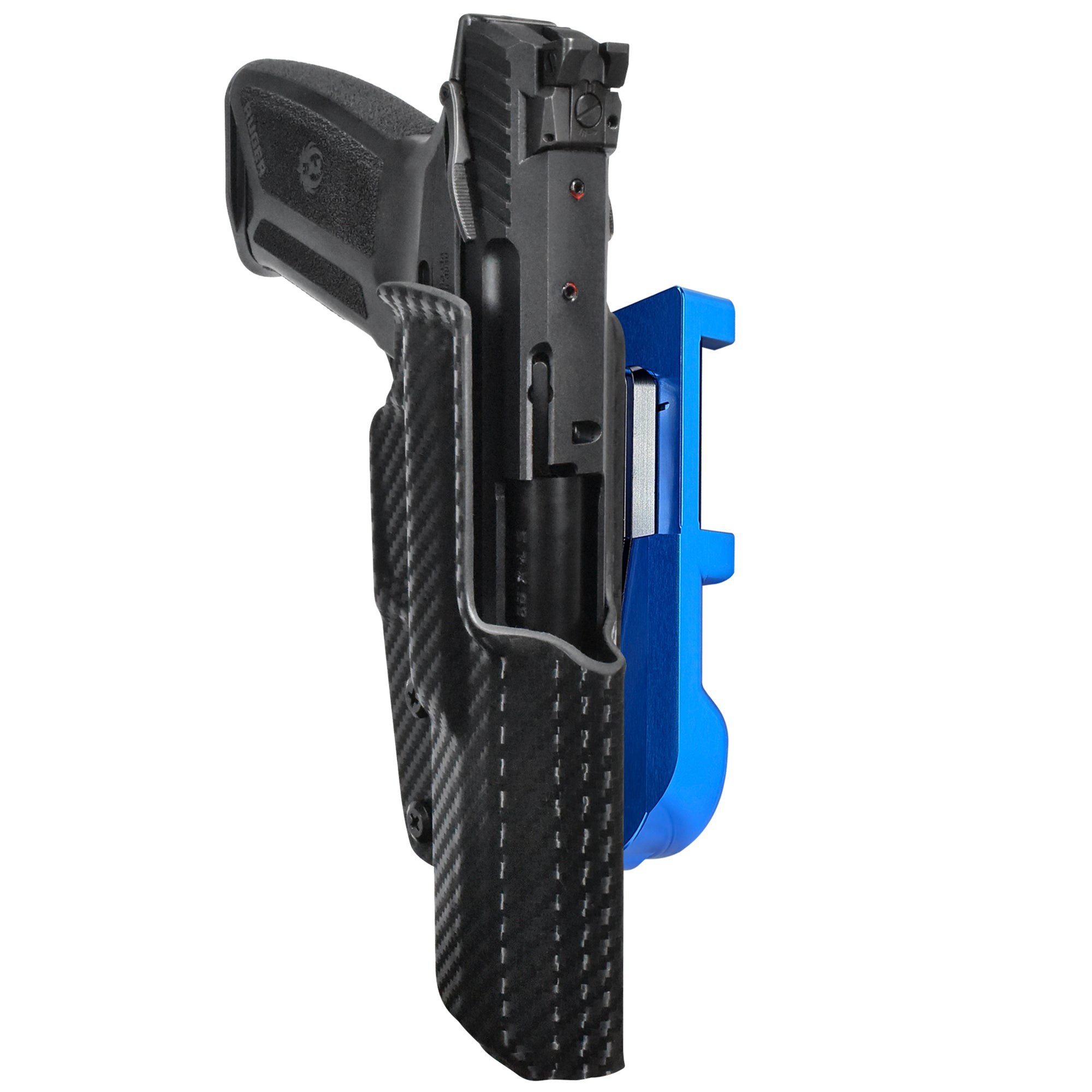 Ruger 5.7 IDPA Quick Mount Holster with Blue Belt Attachment, Carbon Fiber Holster Shell