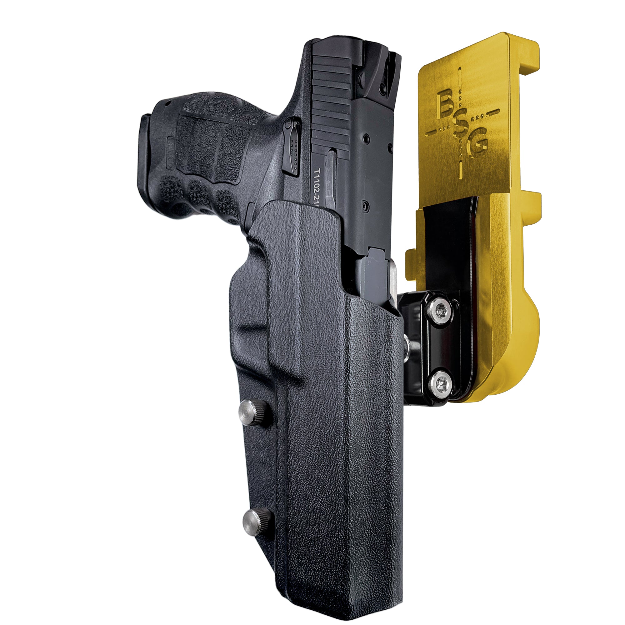 SAR9 Sport IPSC/USPA Quick Mount Ball Joint Holster with 24K Gold Belt Attachment, Black Holster Shell