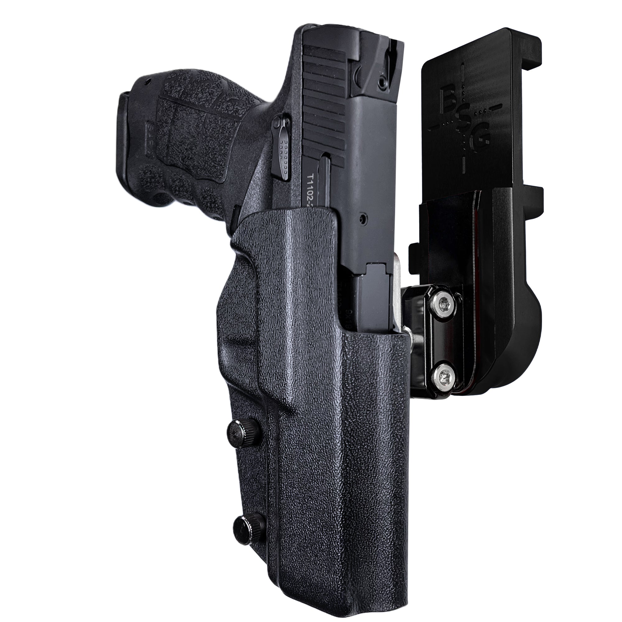Sarsilmaz SAR9 IPSC/USPA Quick Mount Ball Joint Holster with Black Belt Attachment, Black Holster Shell
