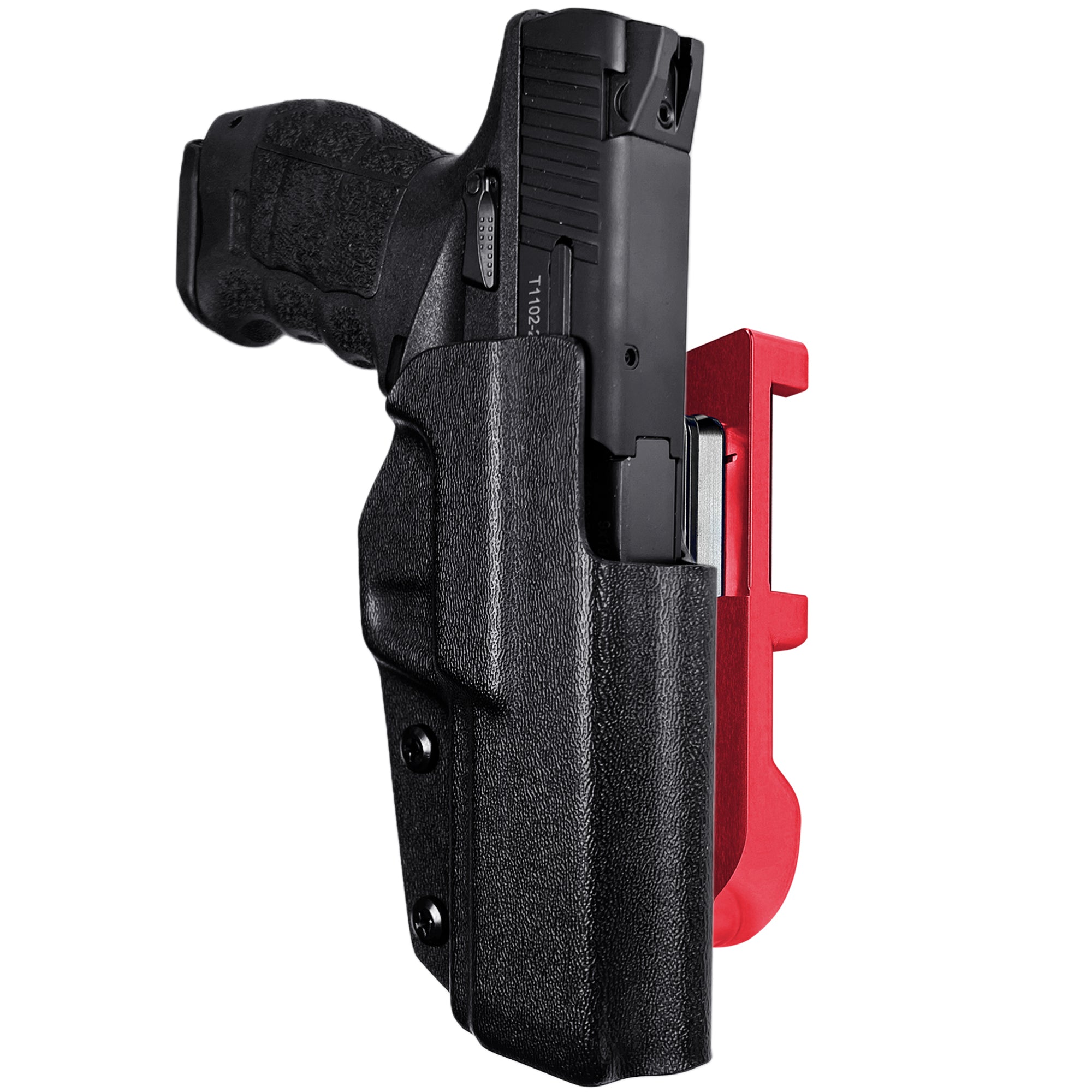 Sarsilmaz SAR9 IDPA Quick Mount Holster with Red Belt Attachment, Black Holster Shell